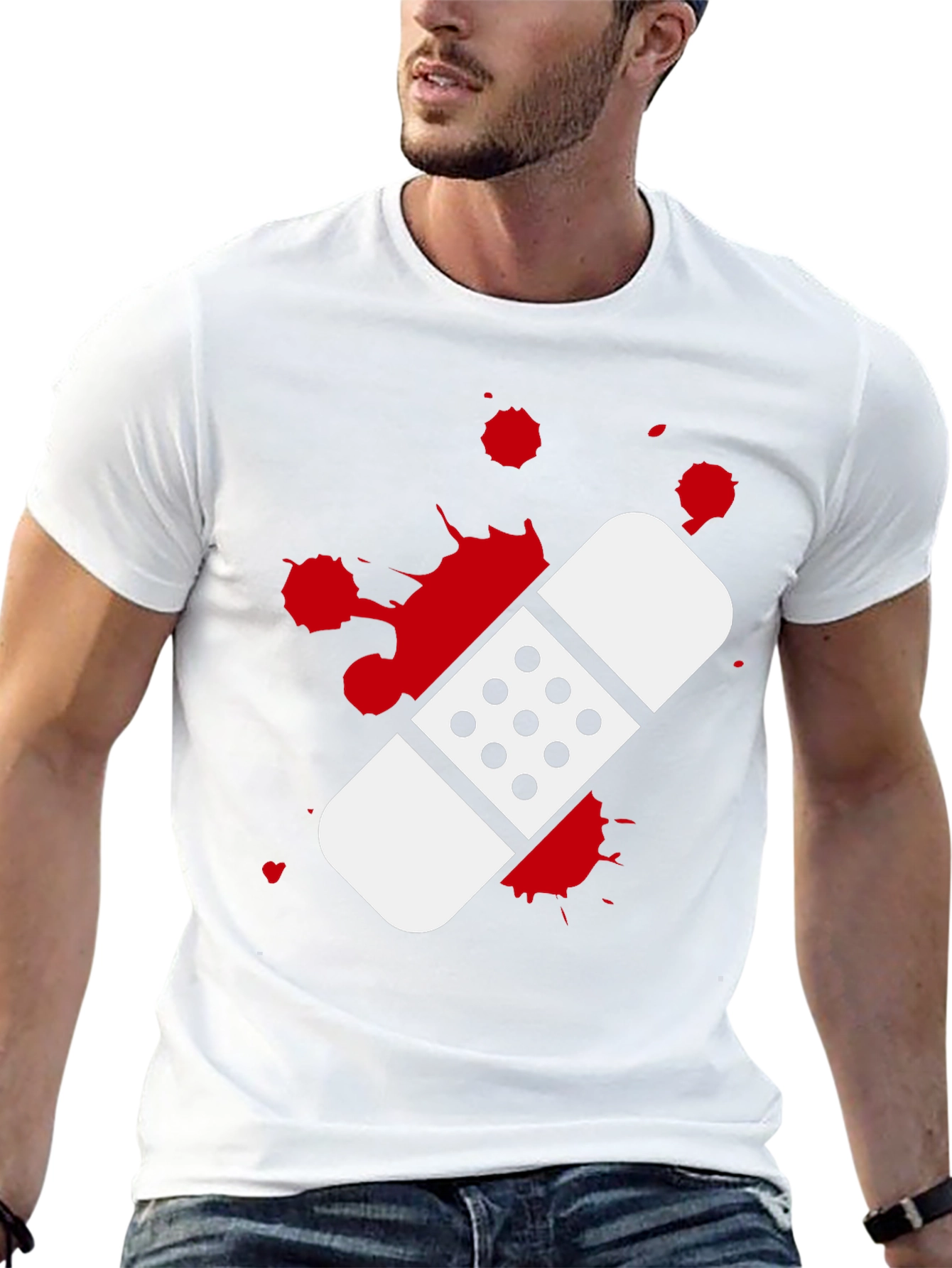 Bandage Graphic T-Shirt - Black Cotton Tee
