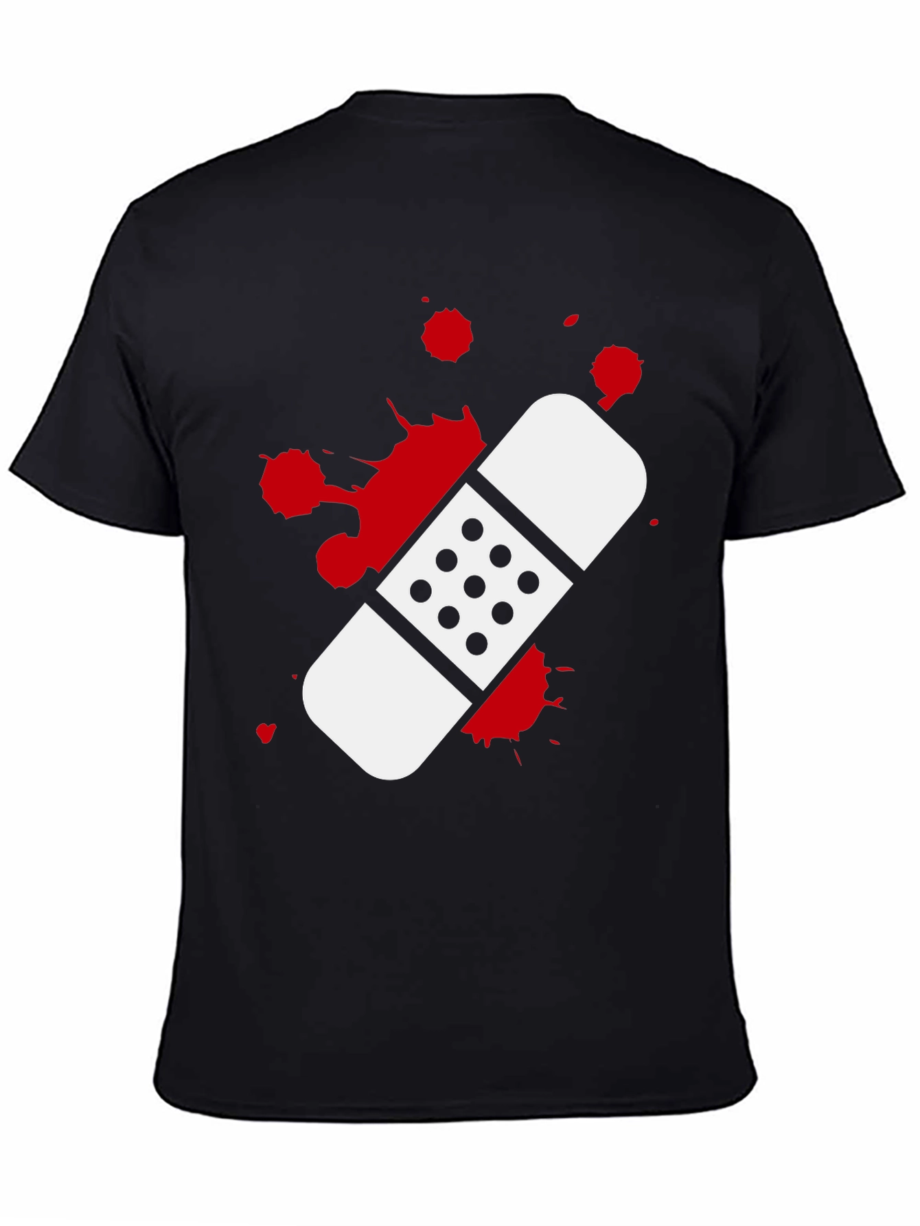 Bandage Graphic T-Shirt - Black Cotton Tee