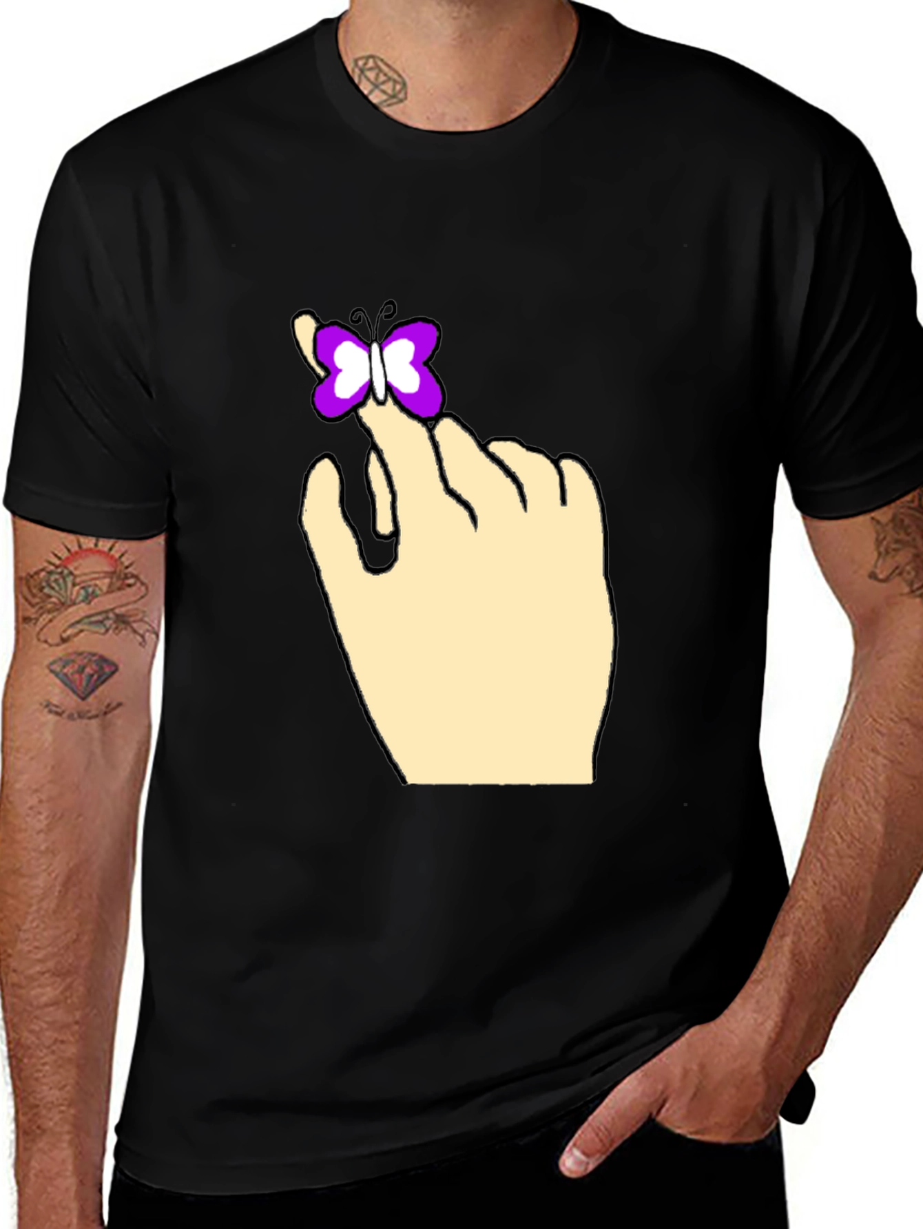 Butterfly on Hand Graphic Tee