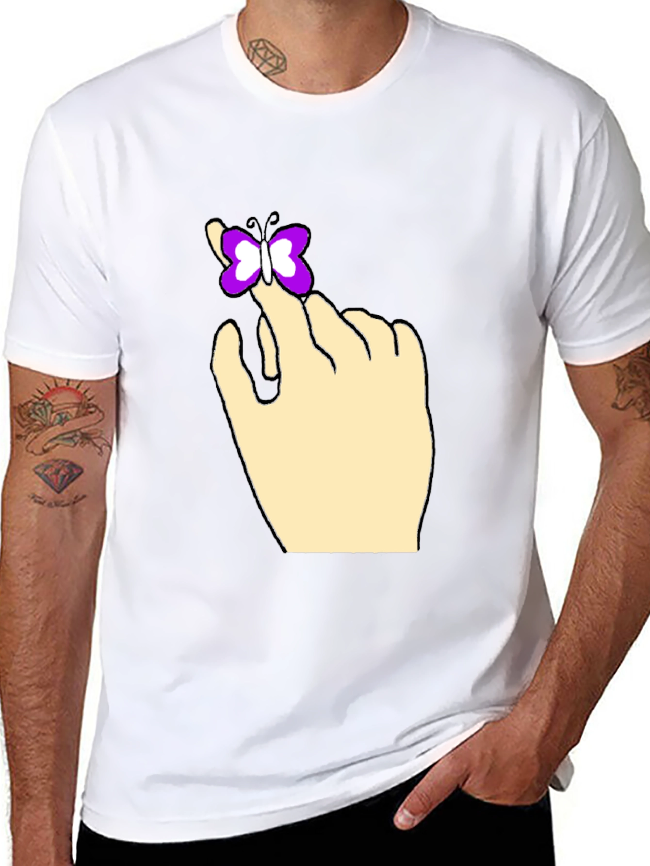 Butterfly on Hand Graphic Tee