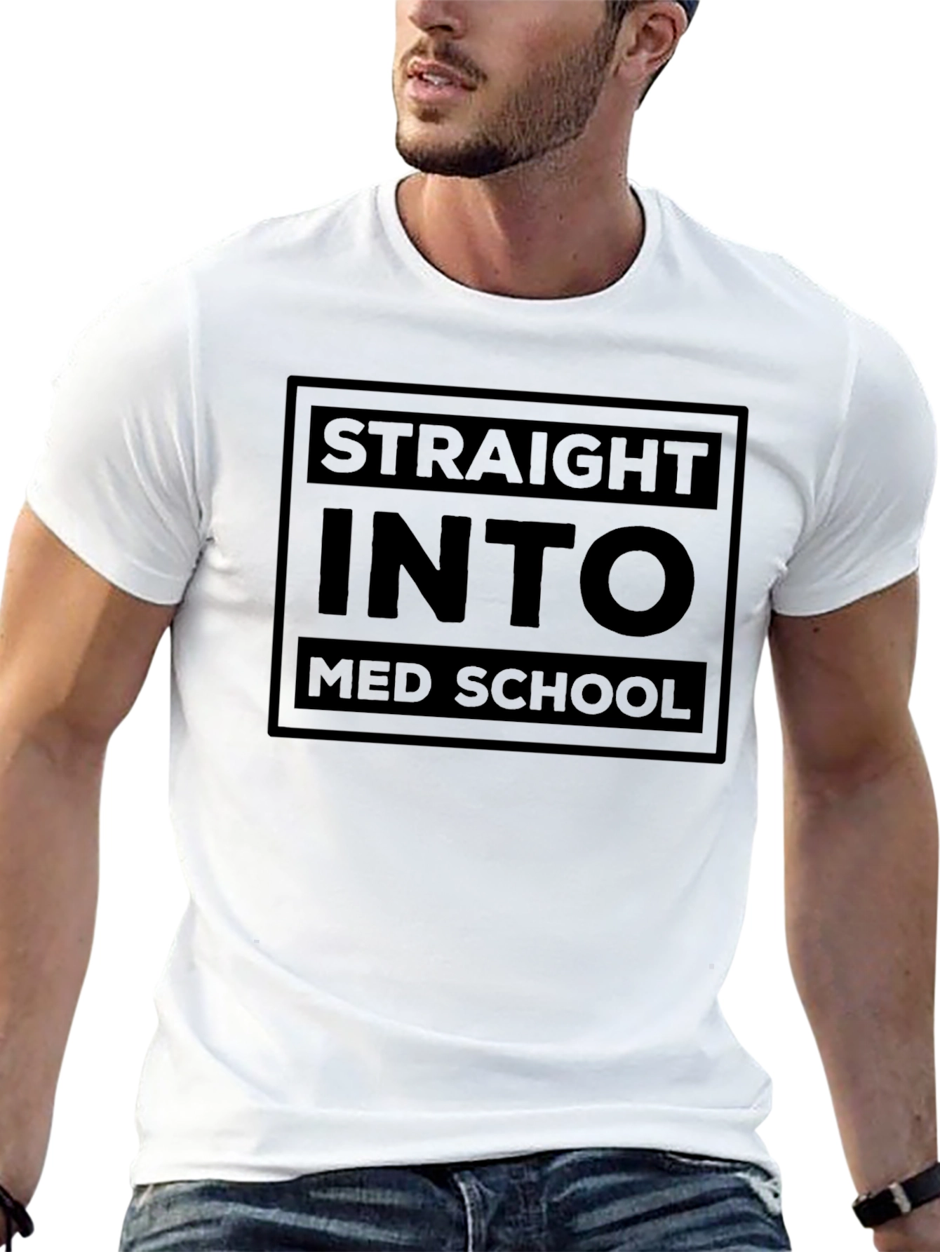 Straight Into Med School Black T-Shirt