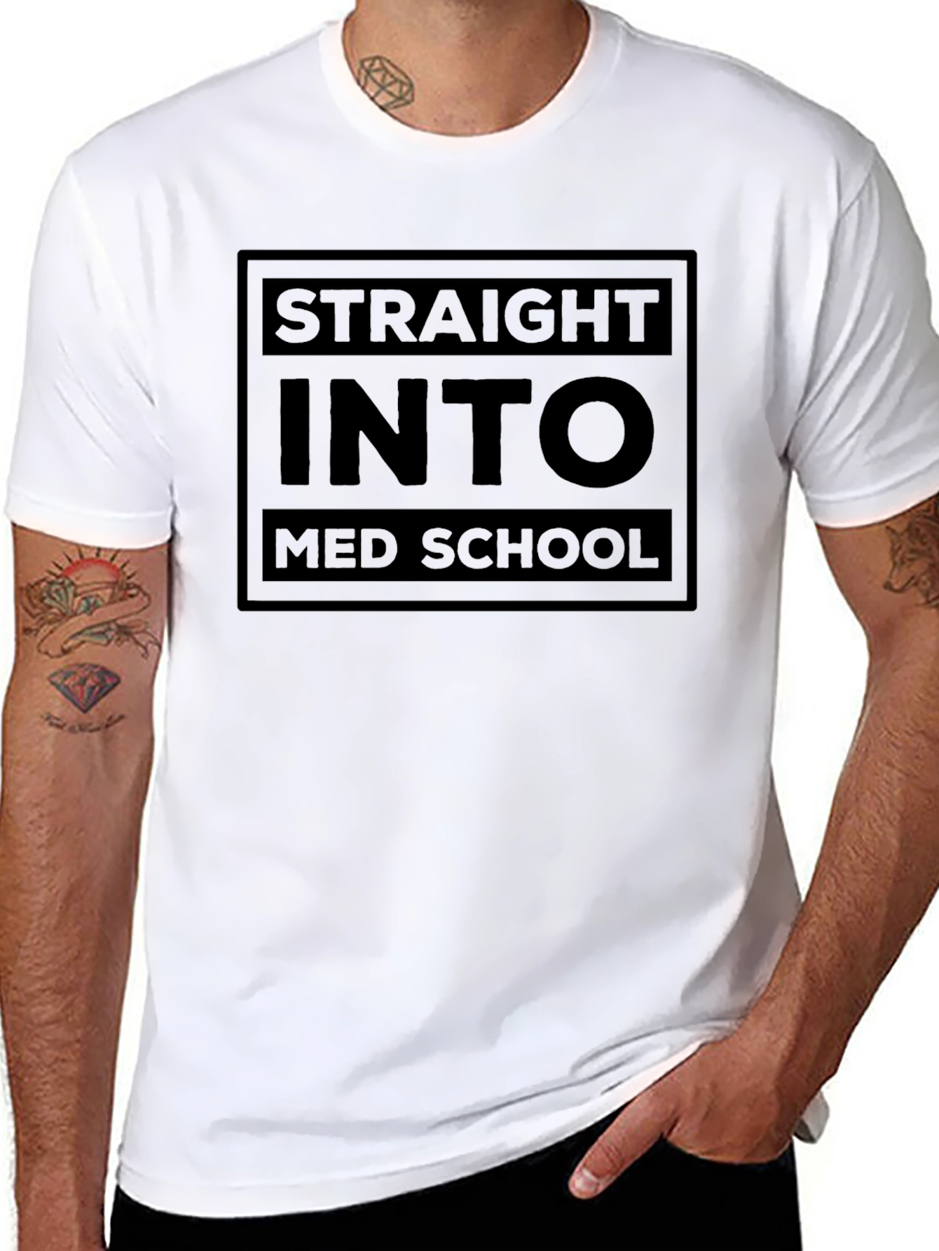 Straight Into Med School Black T-Shirt