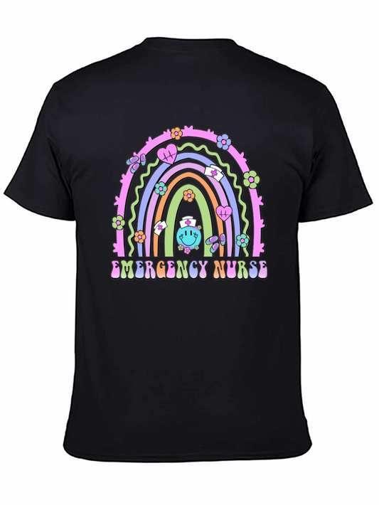 Emergency Nurse Retro Rainbow T-Shirt