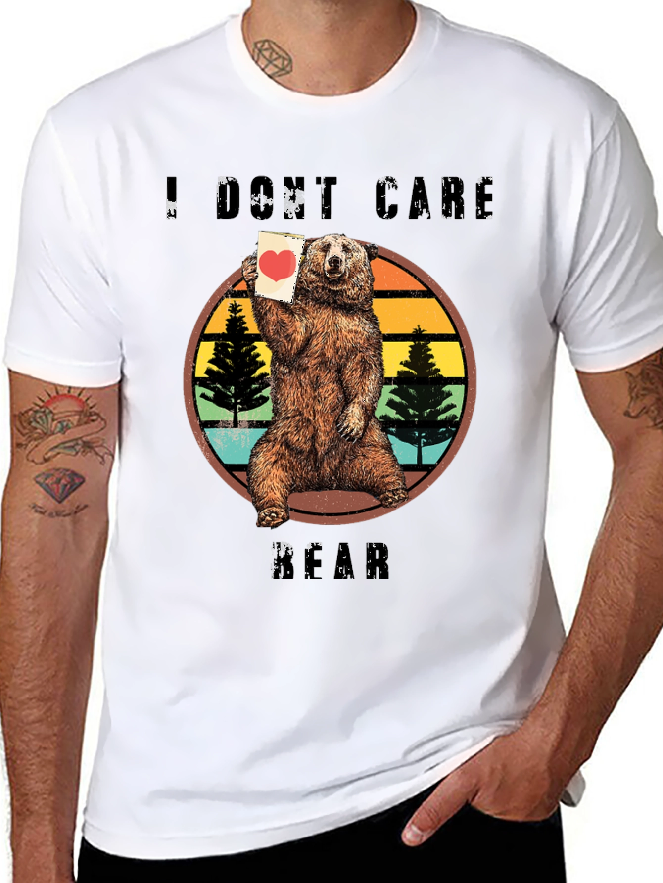 I Dont Care Bear Graphic Tee - Unique Design