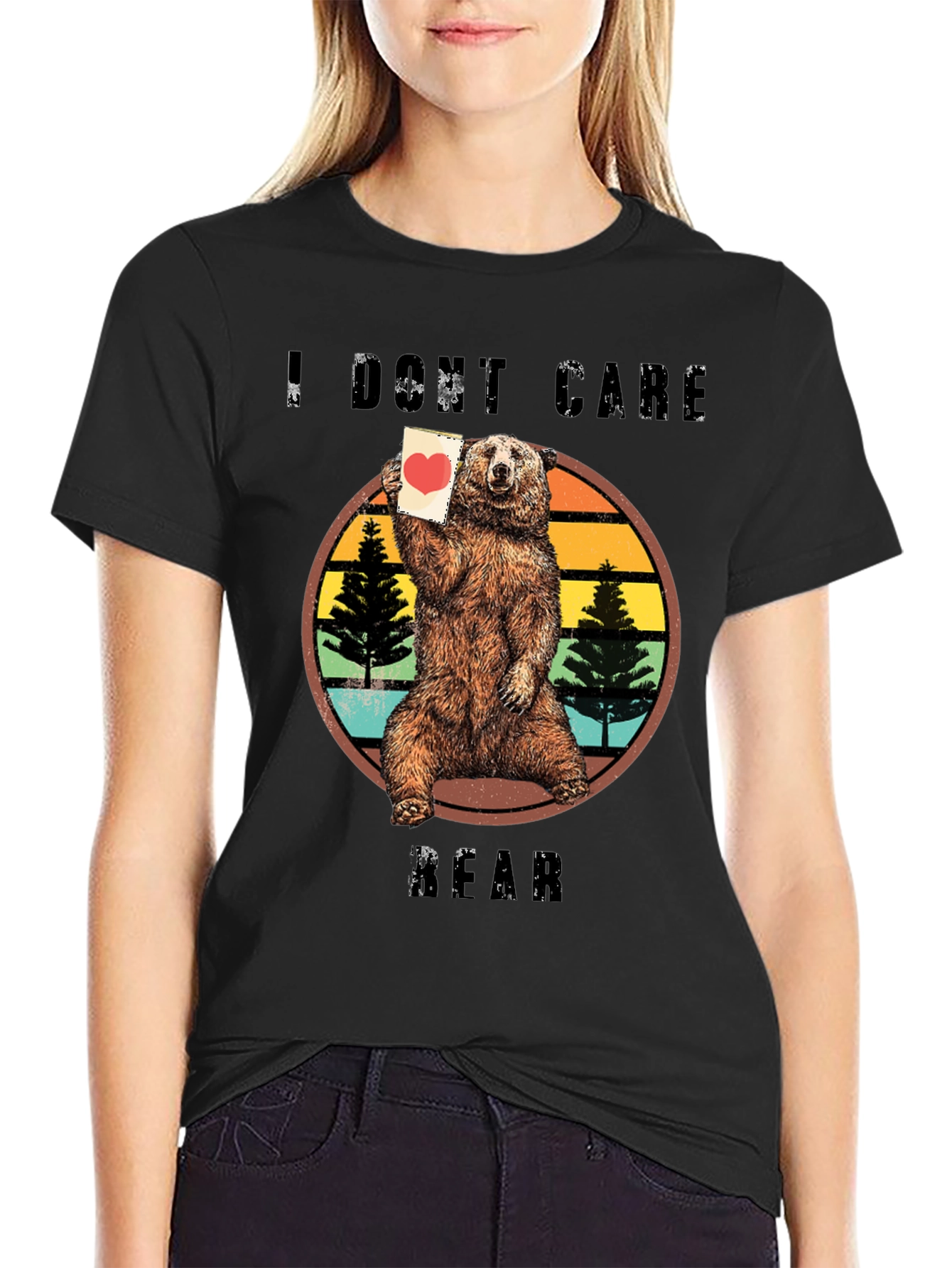 I Dont Care Bear Graphic Tee - Unique Design