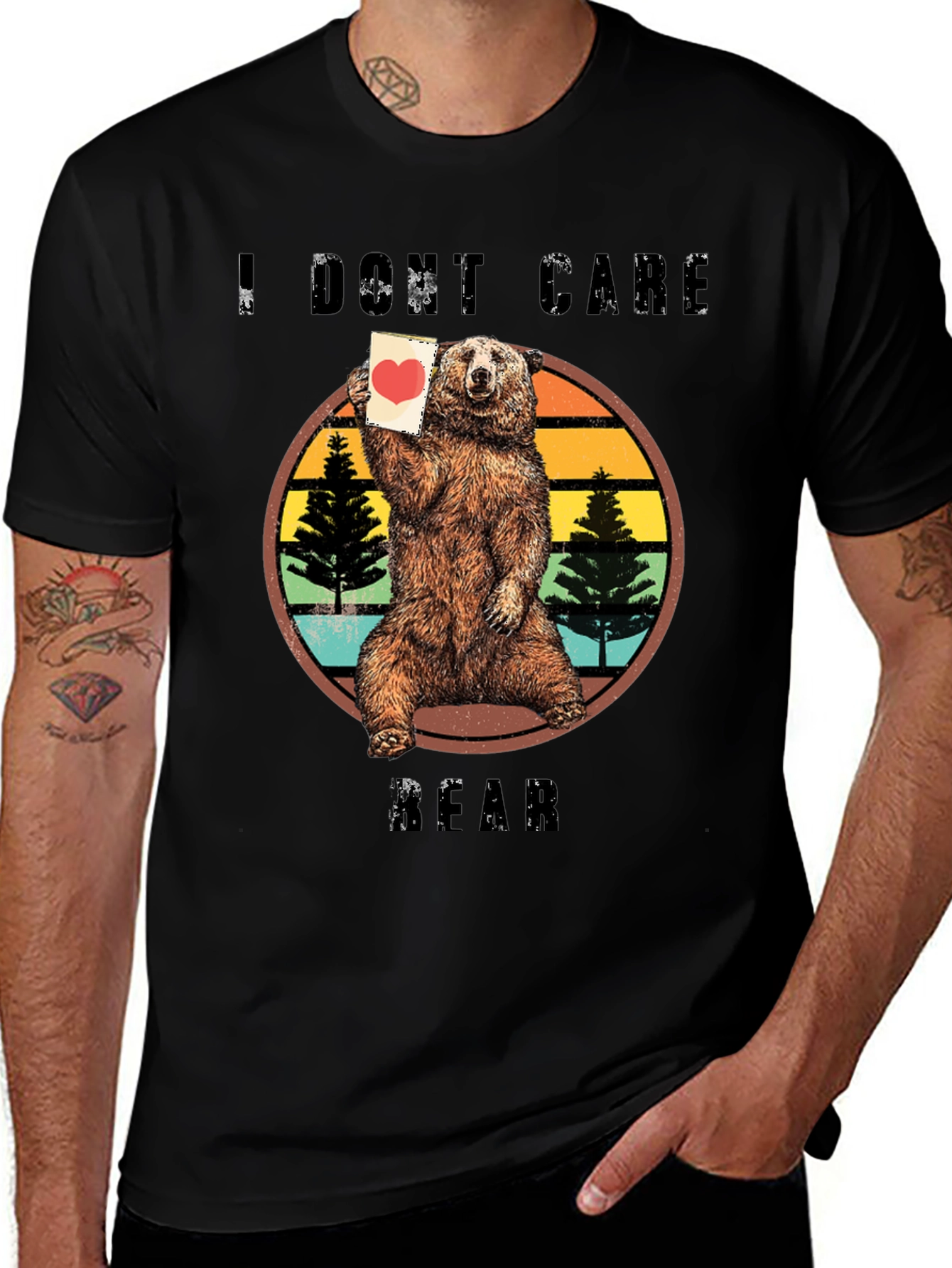 I Dont Care Bear Graphic Tee - Unique Design