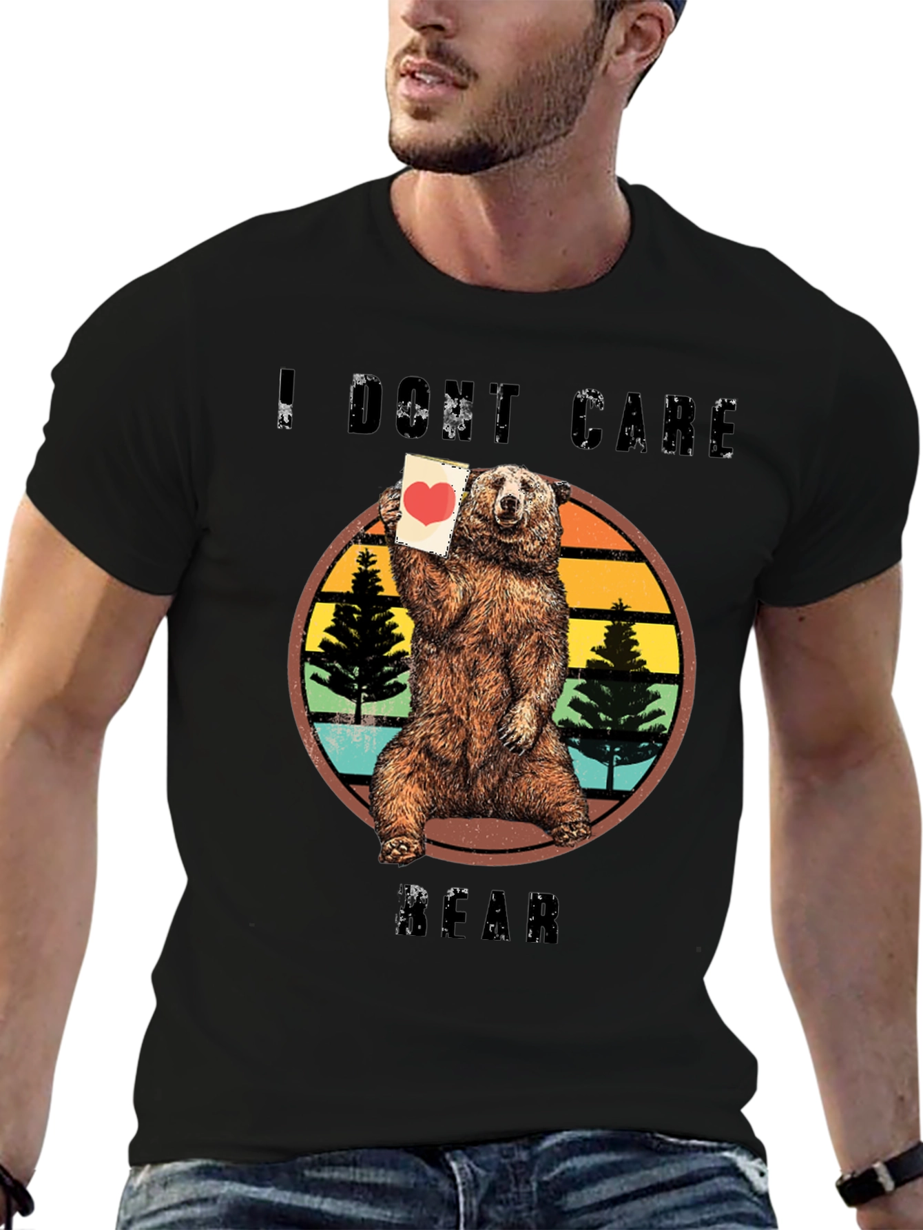 I Dont Care Bear Graphic Tee - Unique Design