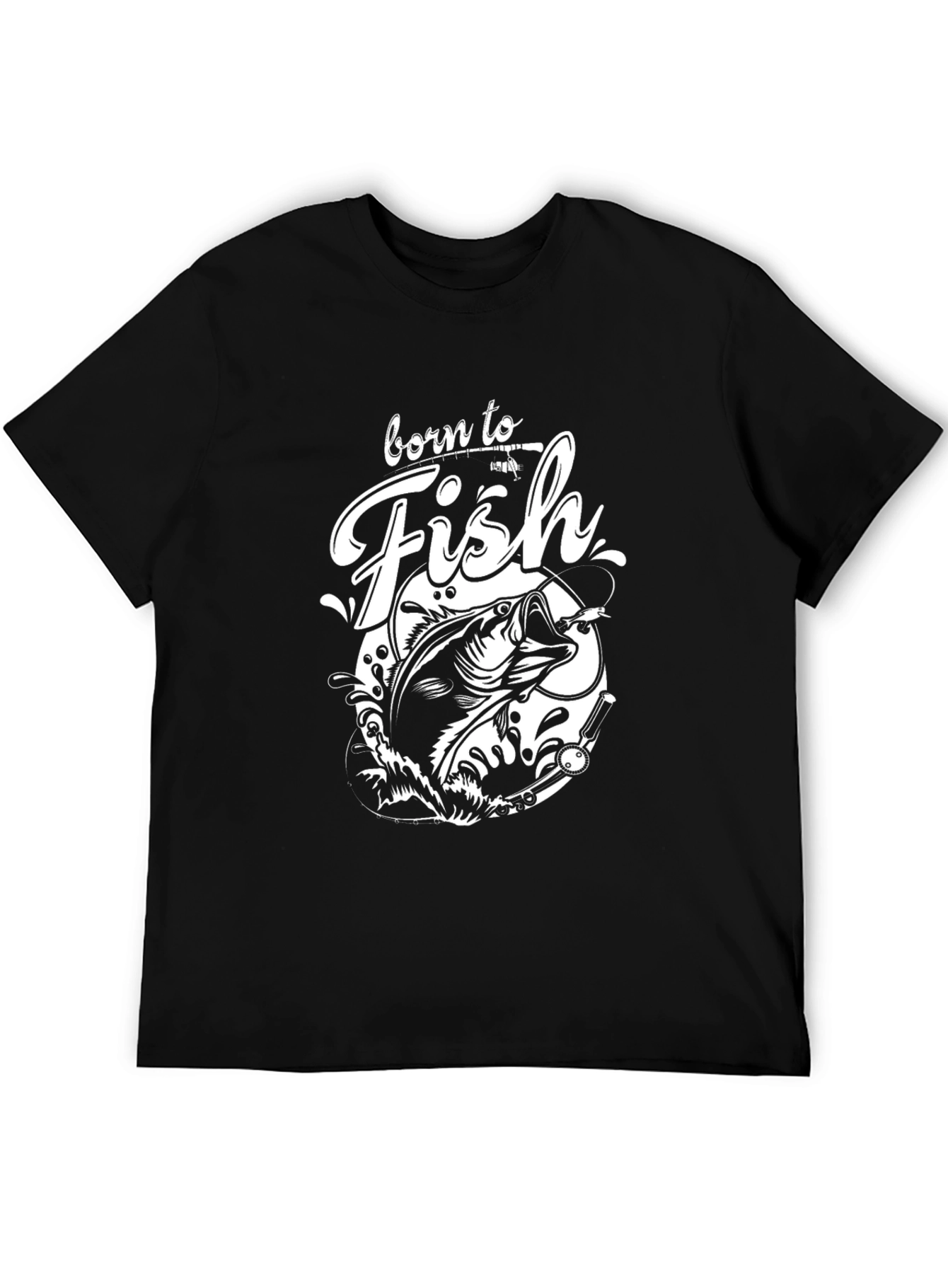 Born to Fish Black Graphic Tee
