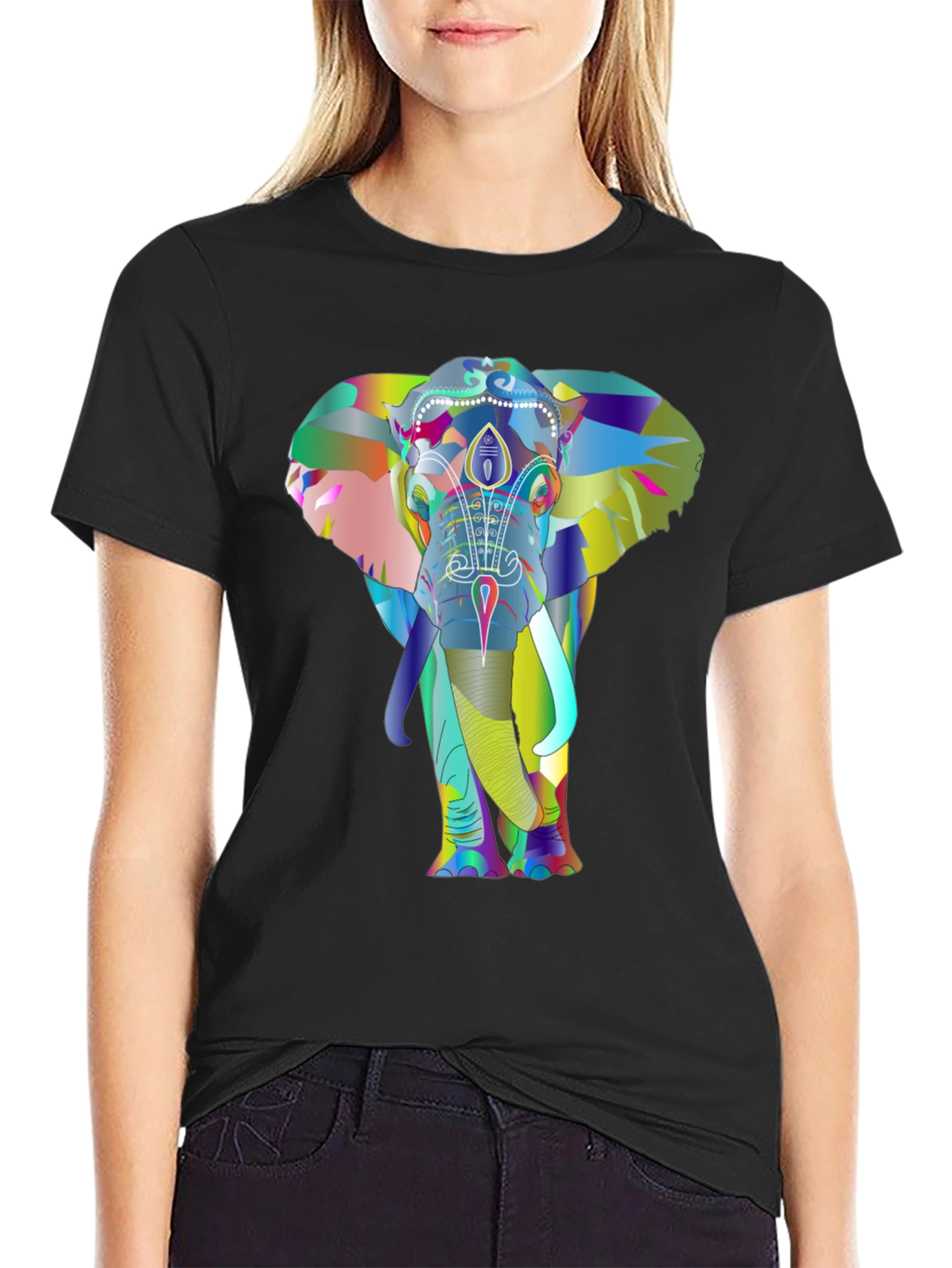 Elephant Graphic Print Tee - Unique Design
