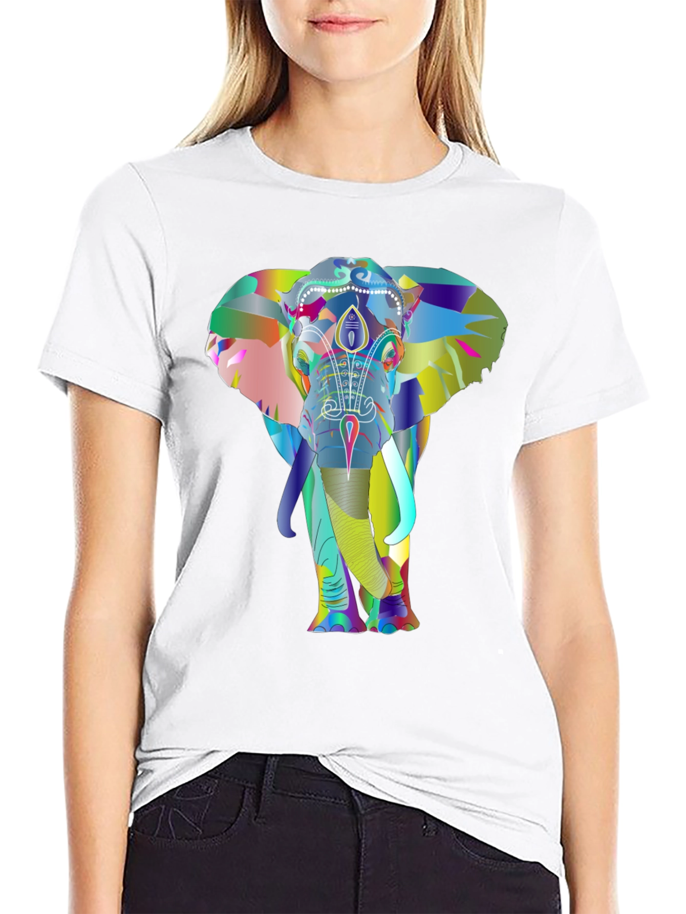 Elephant Graphic Print Tee - Unique Design