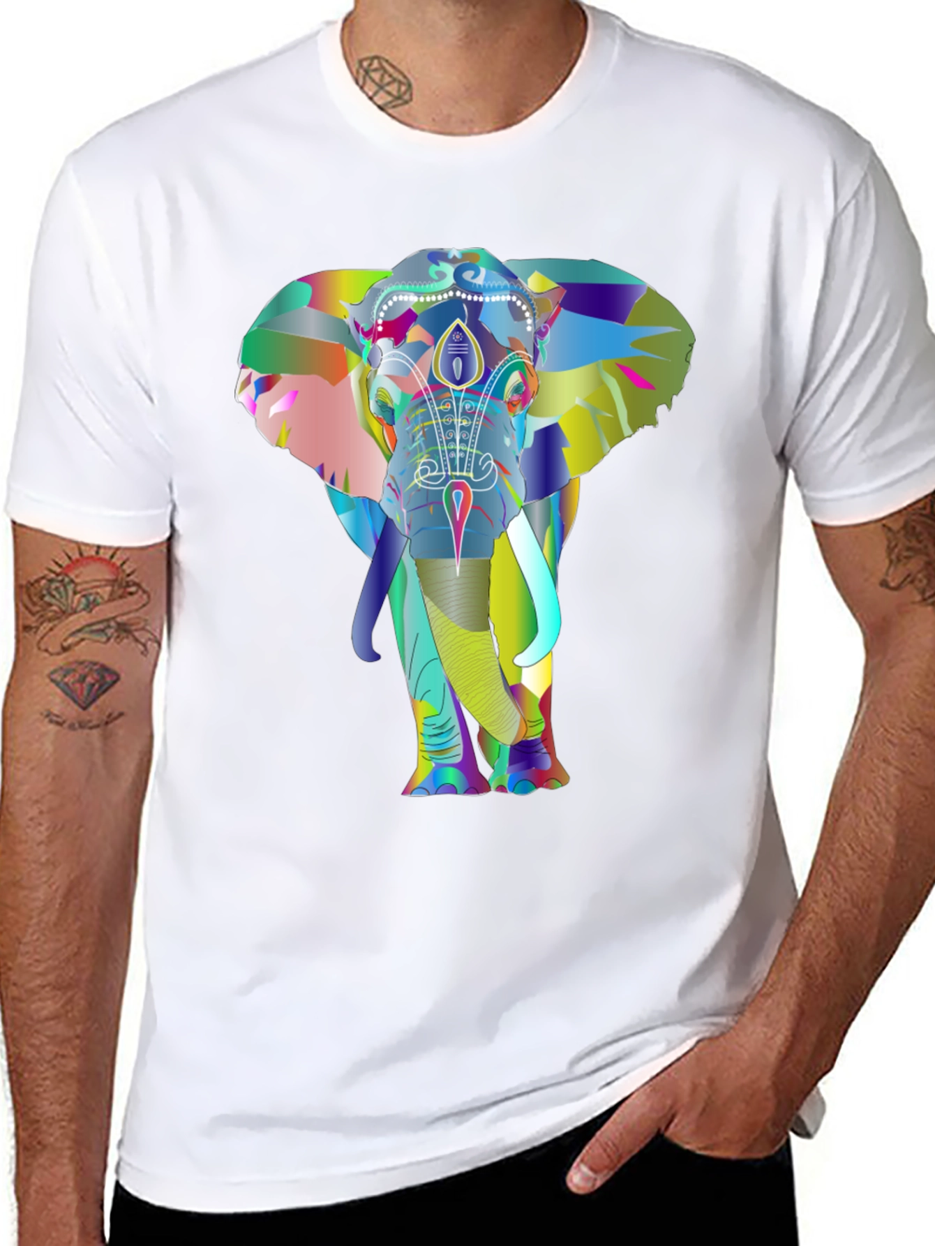 Elephant Graphic Print Tee - Unique Design