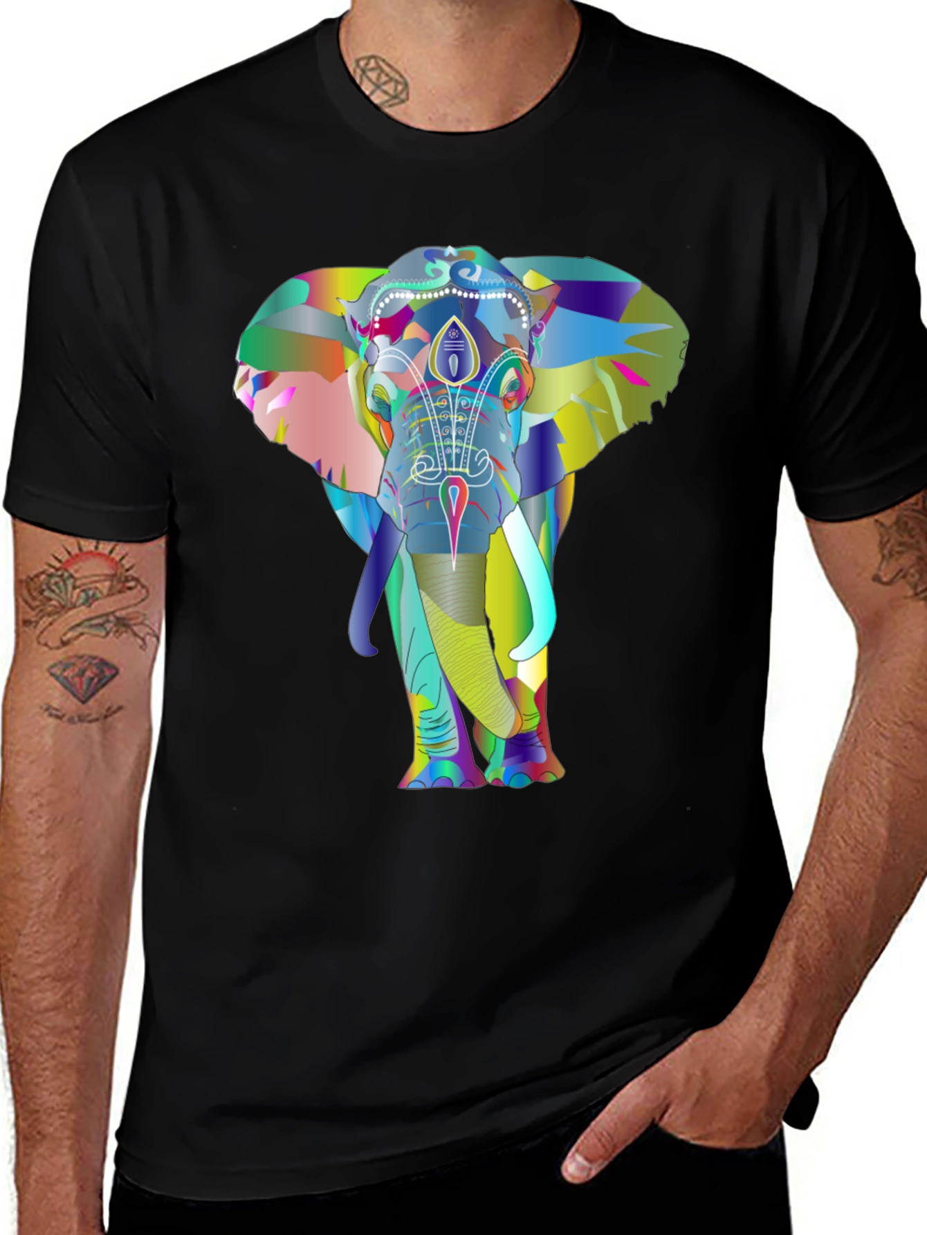 Elephant Graphic Print Tee - Unique Design