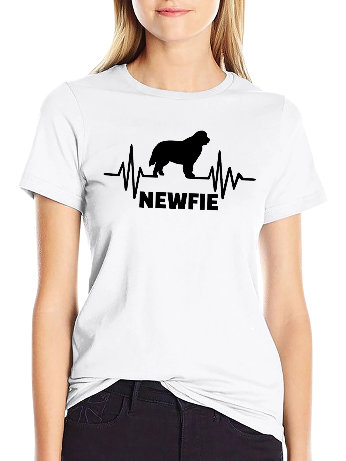 Newfie Dog Heartbeat T-Shirt - Newfoundland Breed Tee