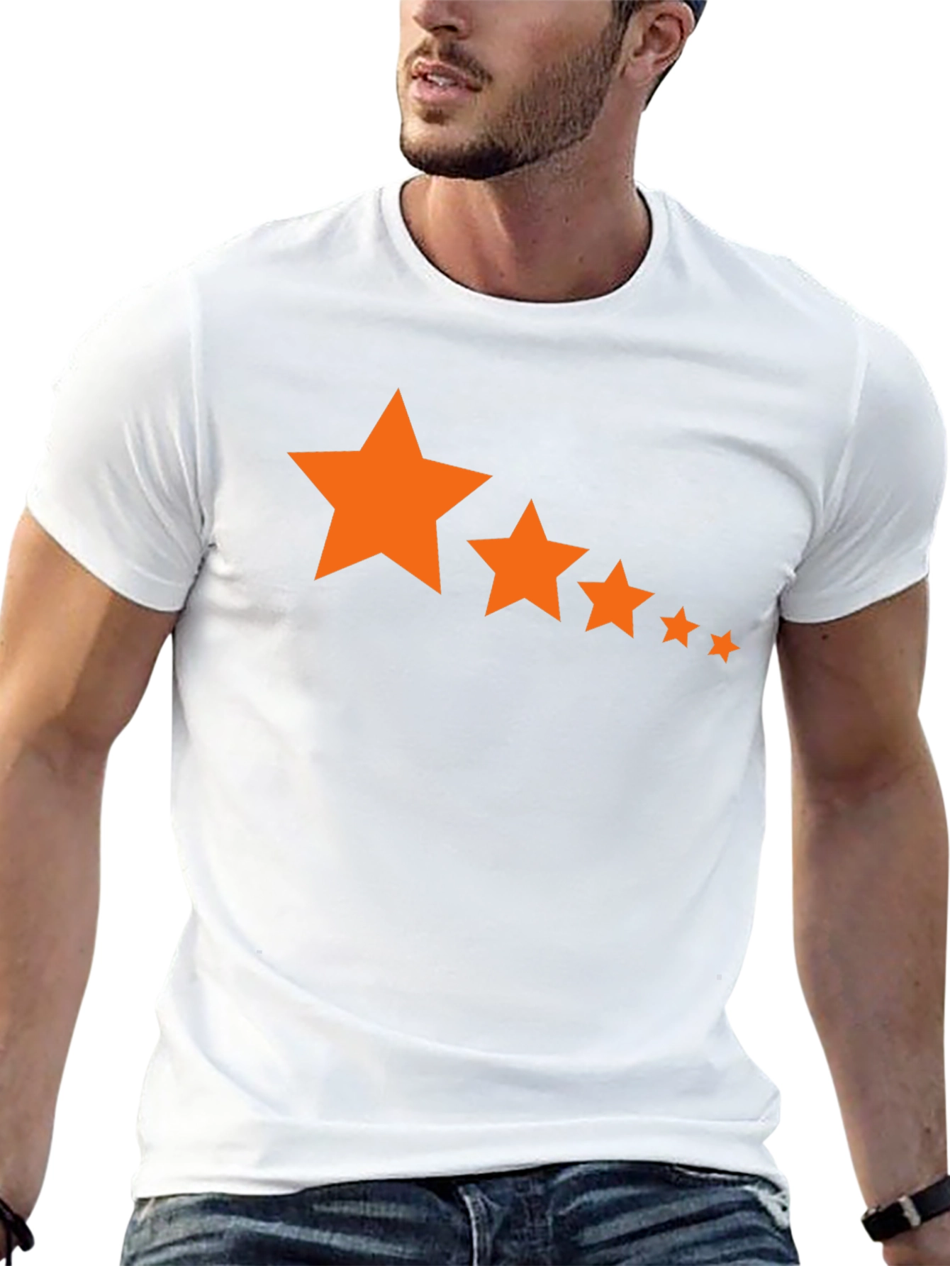 Modern Star Graphic T-Shirt - Stylish Black Tee