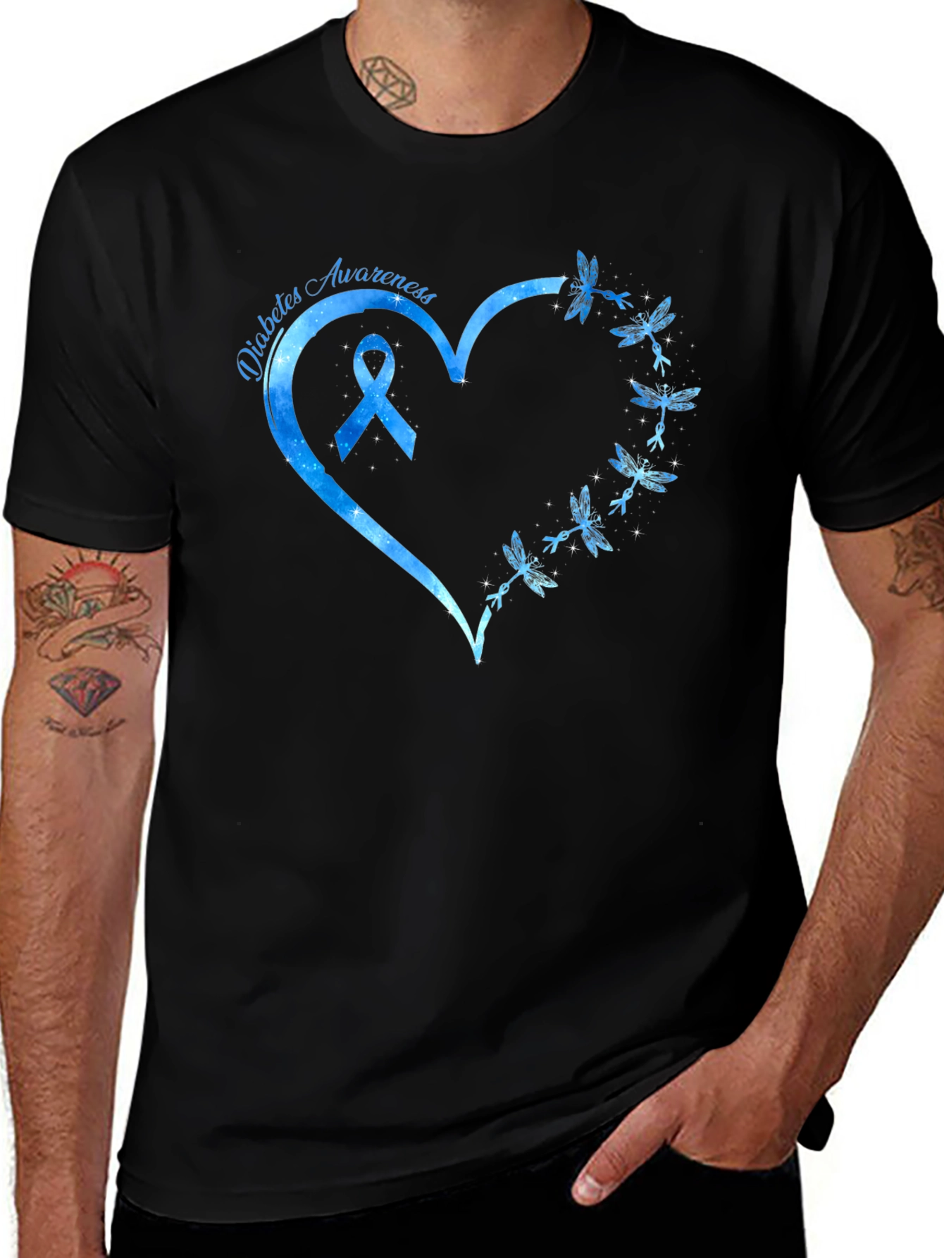 Diabetes Awareness Dragonfly Heart T-Shirt