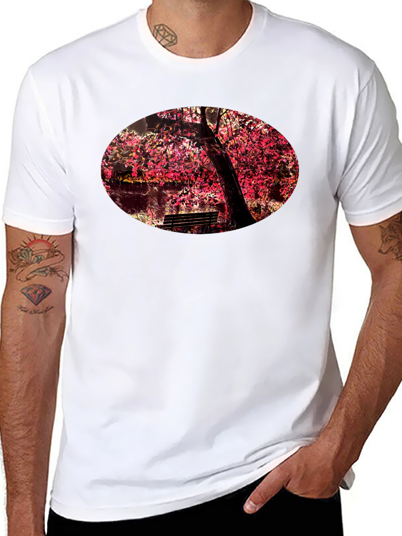 Nature Graphic Black T-Shirt