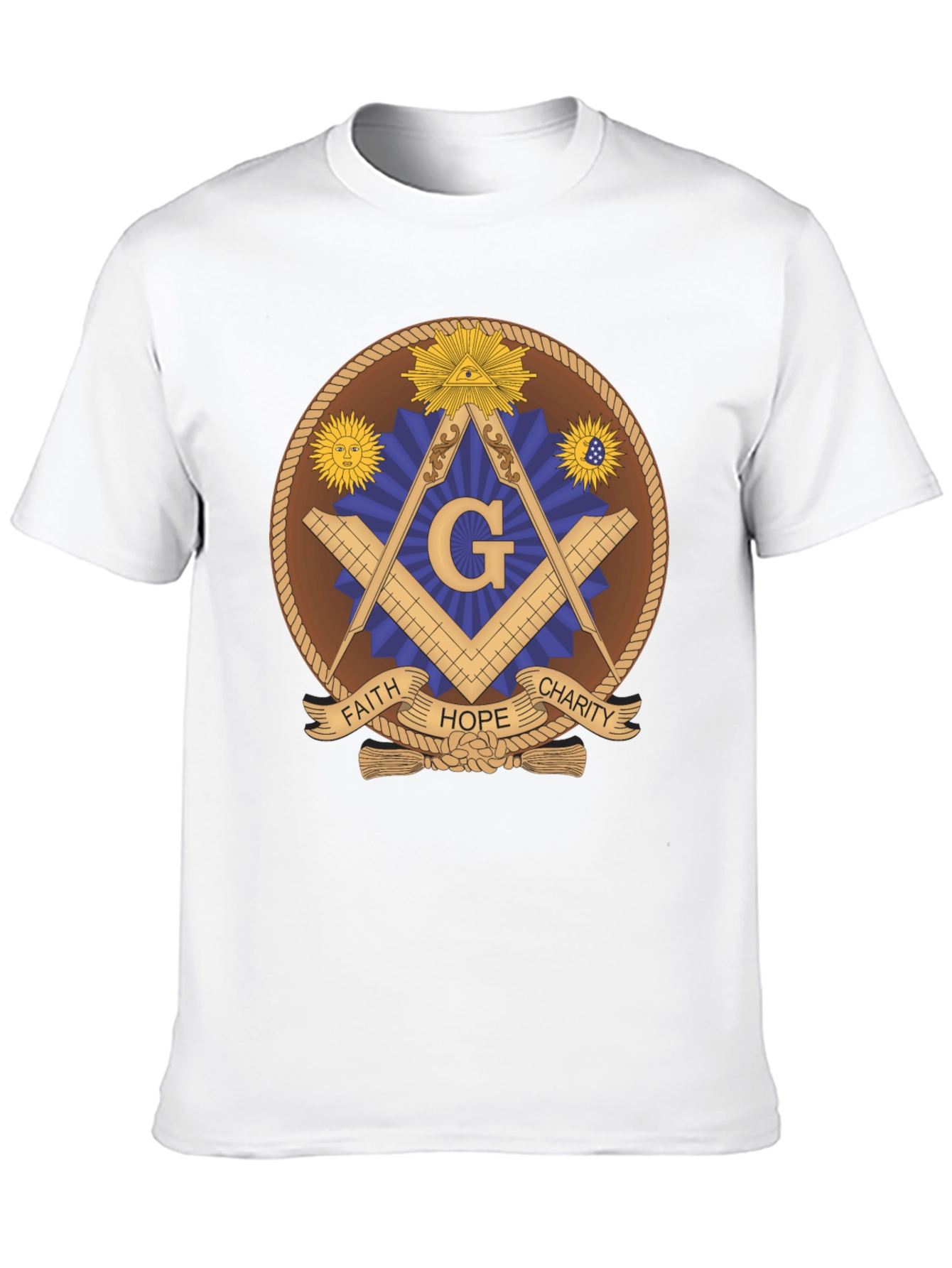 Masonic T-Shirt - Faith Hope Charity Design