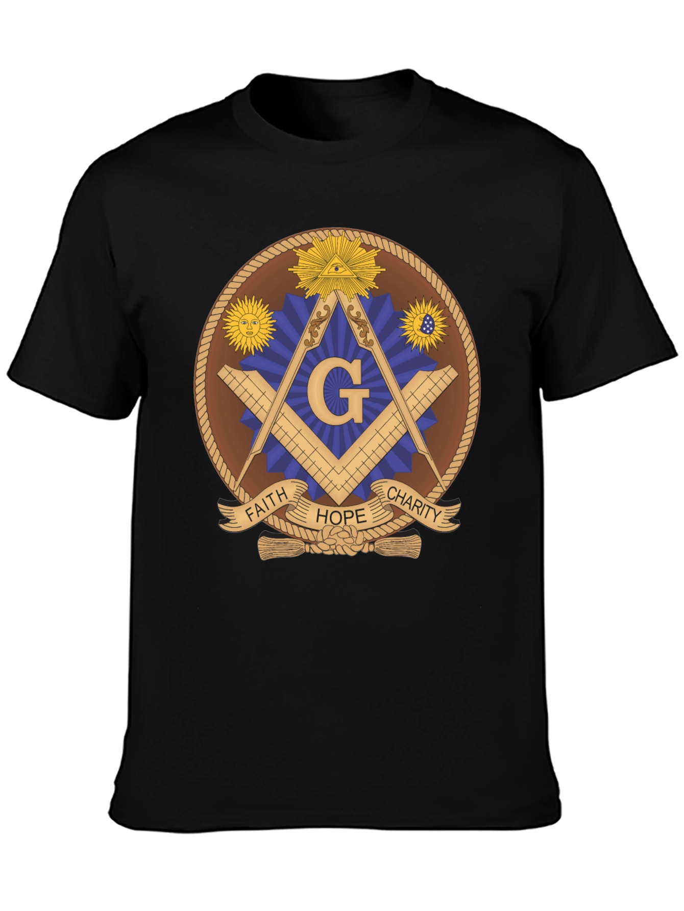 Masonic T-Shirt - Faith Hope Charity Design
