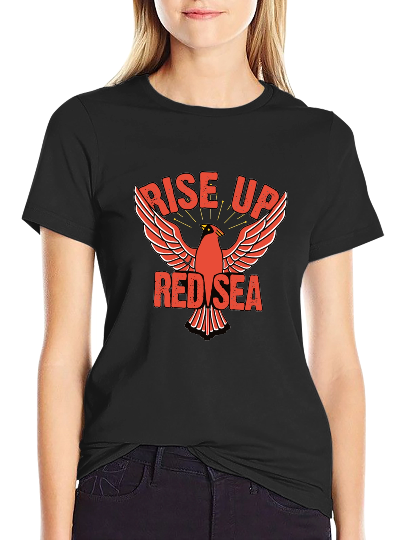 Rise Up Red Sea T-Shirt Cardinal Design