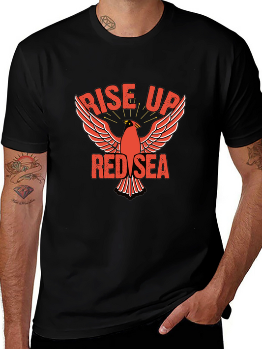 Rise Up Red Sea T-Shirt Cardinal Design