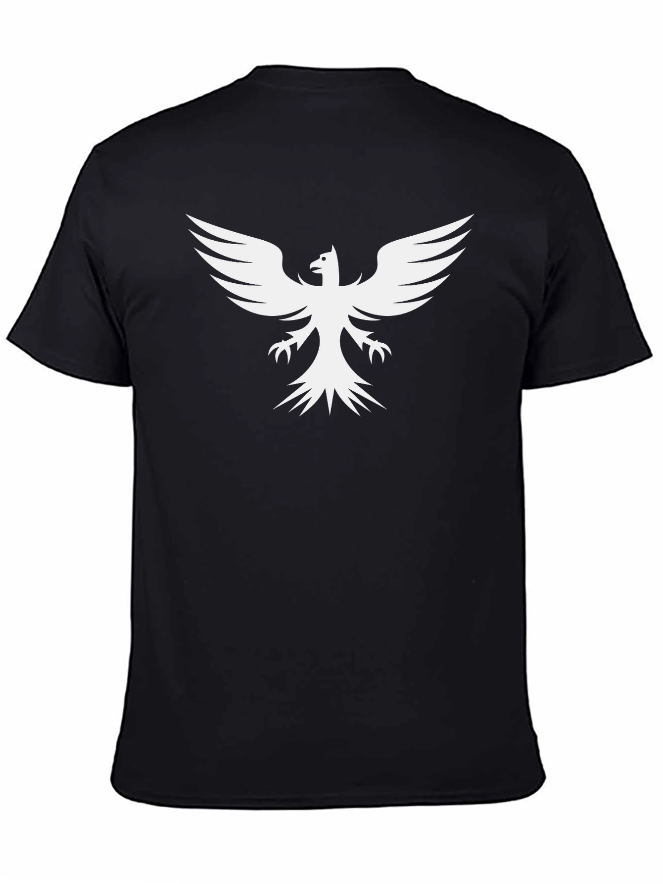 Black T-Shirt with White Phoenix Print