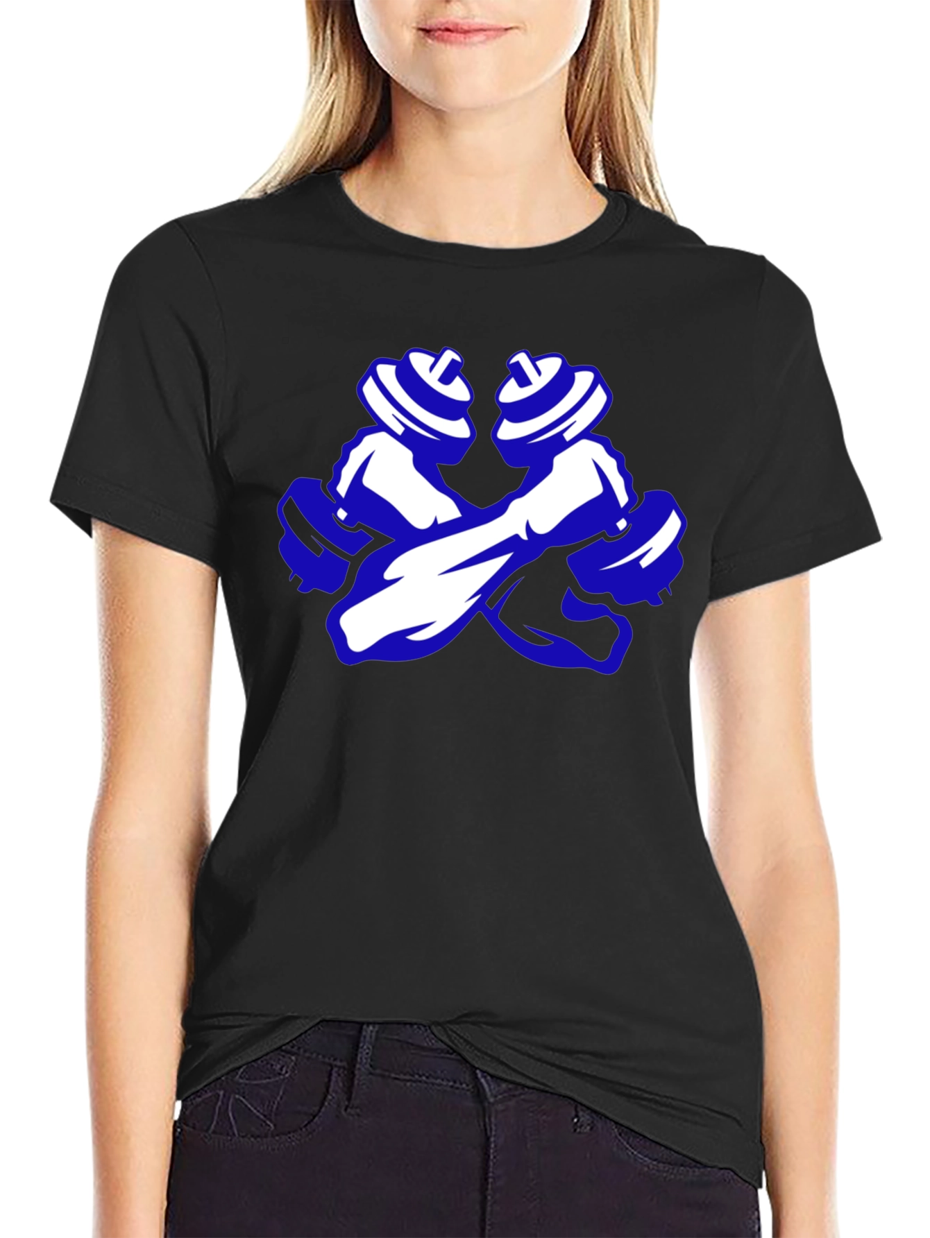 Workout Ready Tee - Crossed Dumbbell Design