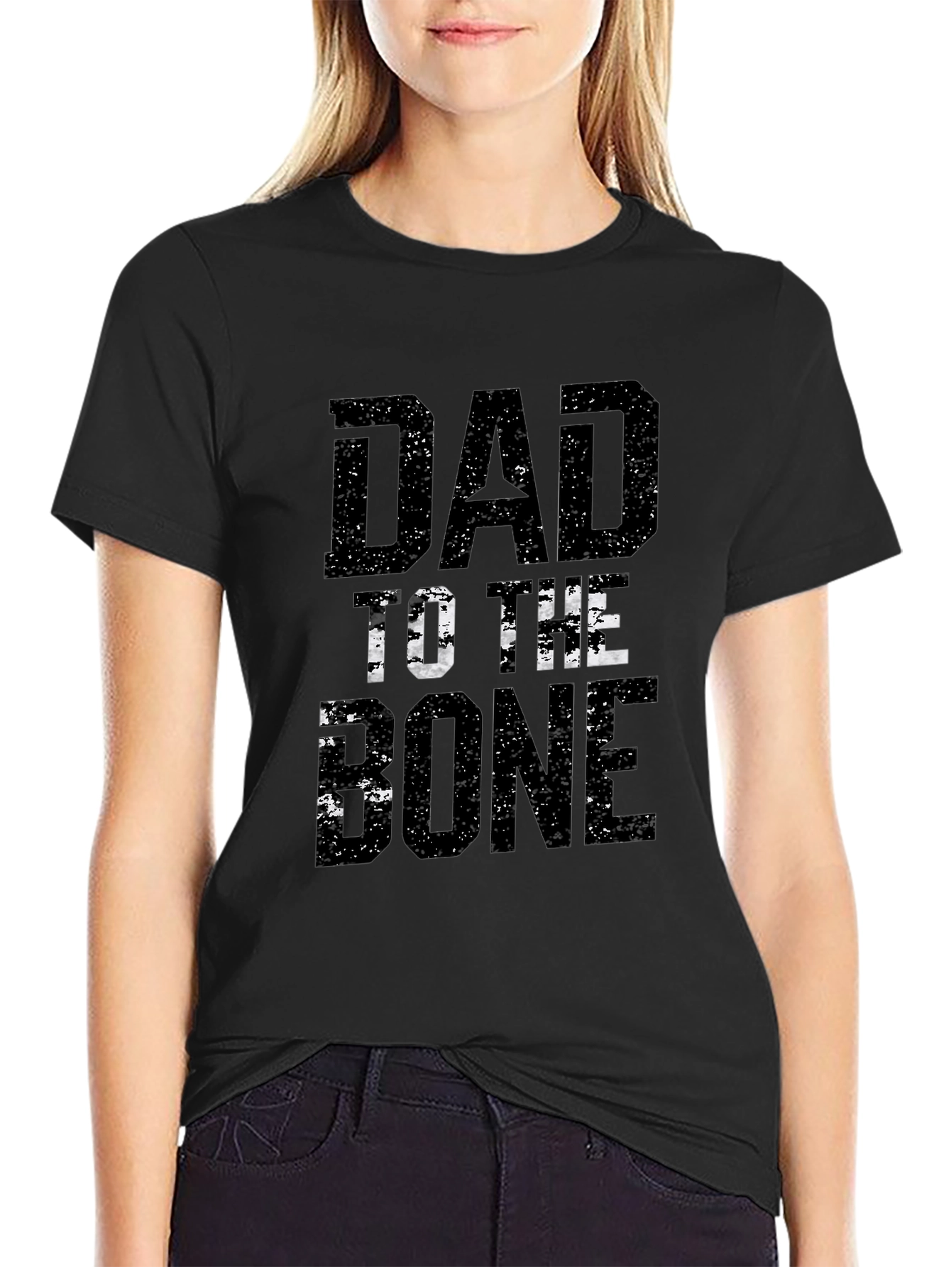 Dad to the Bone Black Graphic T-Shirt