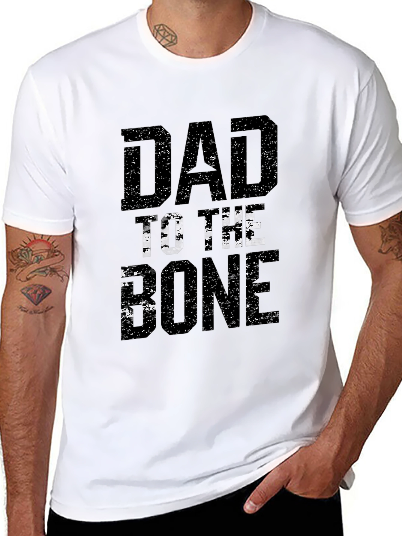 Dad to the Bone Black Graphic T-Shirt