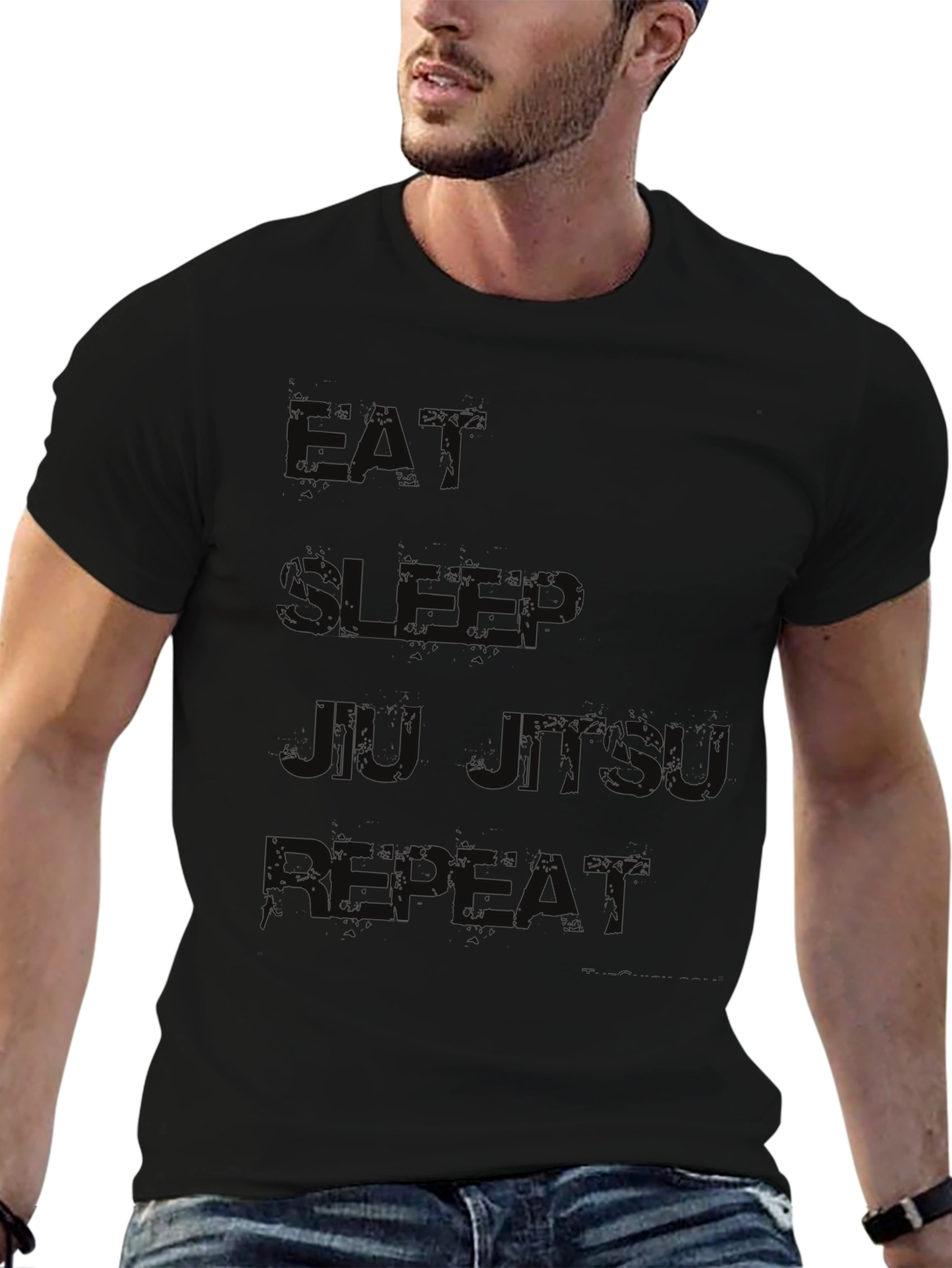 Eat Sleep Jiu Jitsu Repeat Black T-Shirt