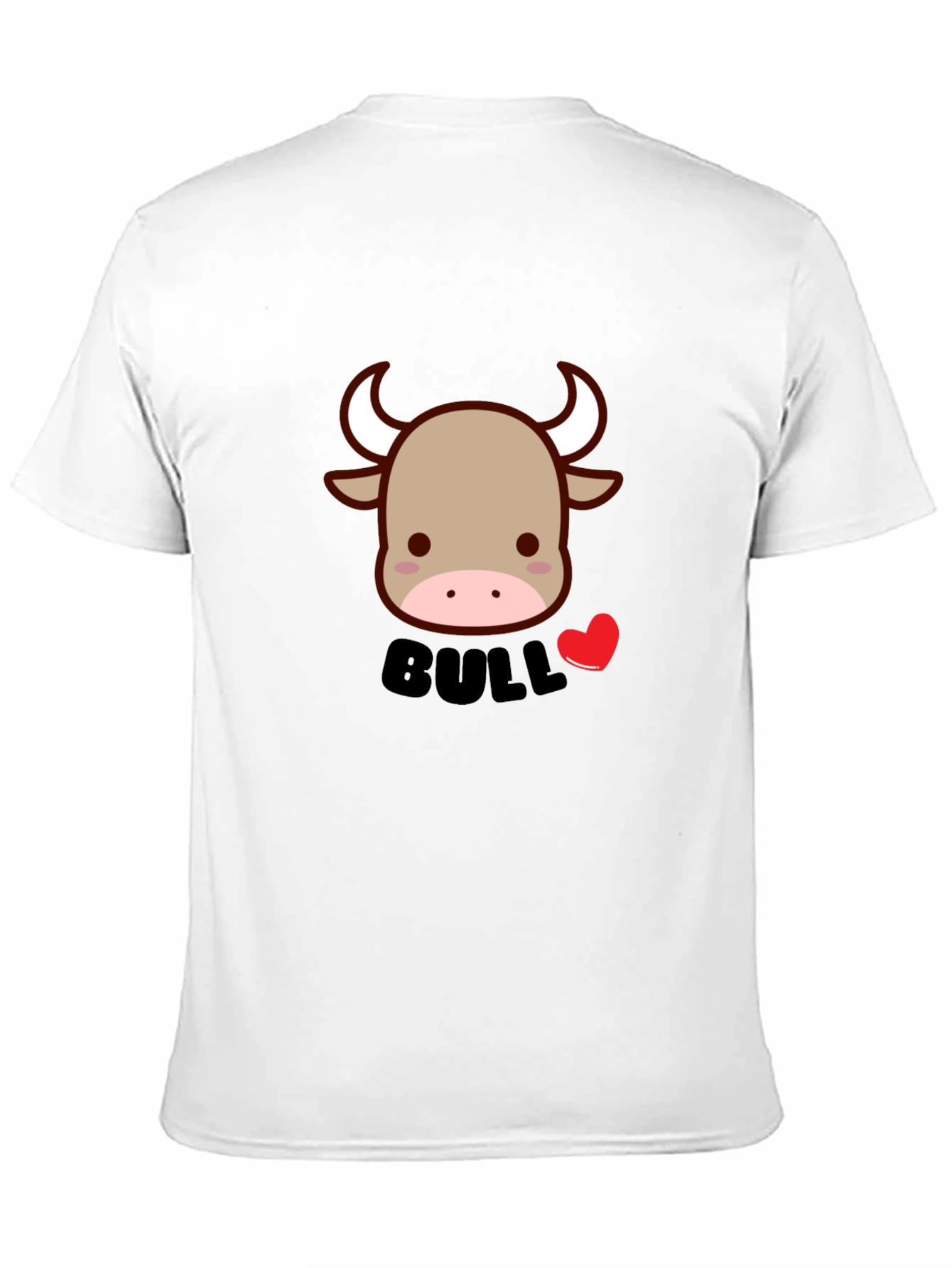 Cute Bull Graphic Tee - Black Cotton Blend T-Shirt
