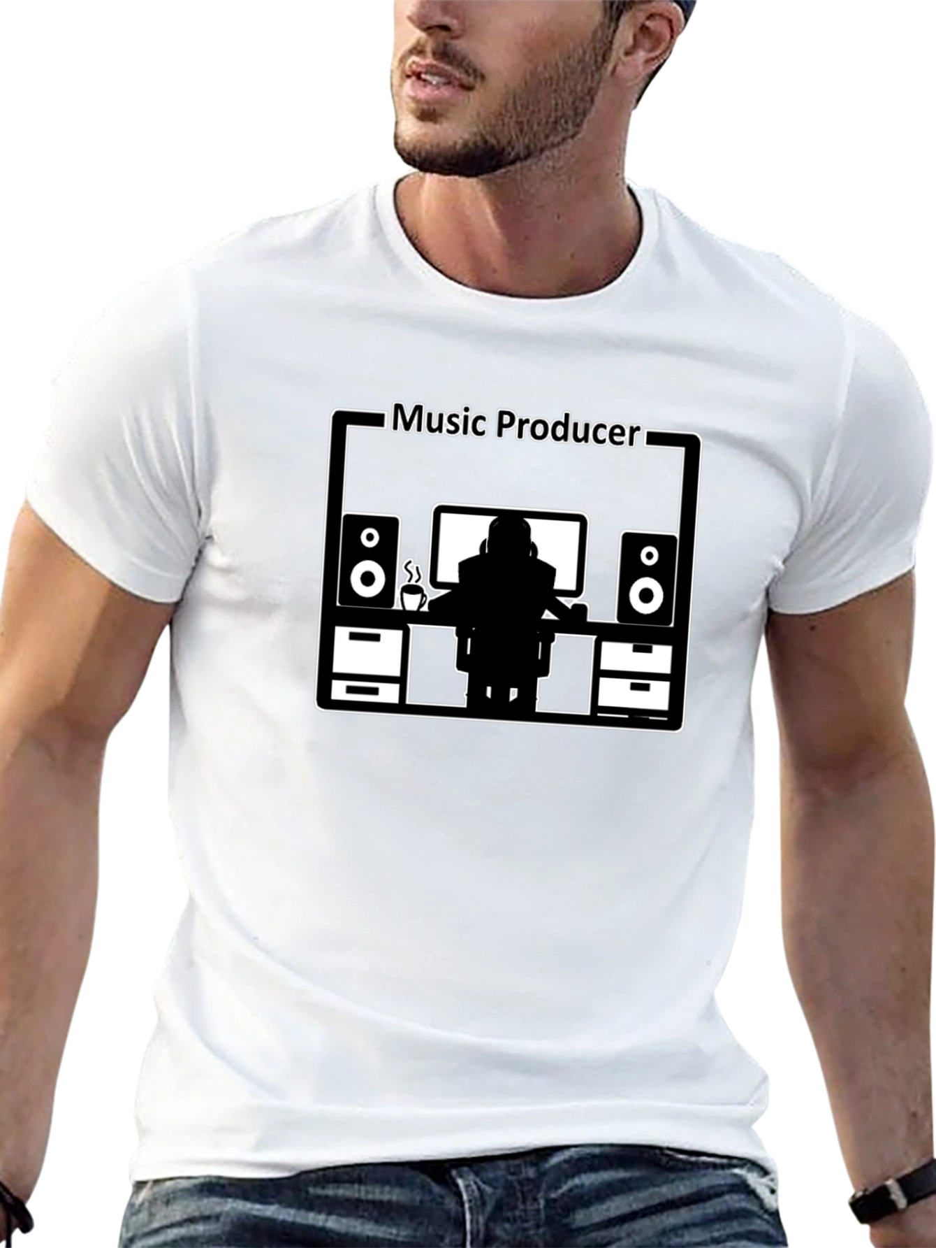 Music Producer Graphic T-Shirt - Black