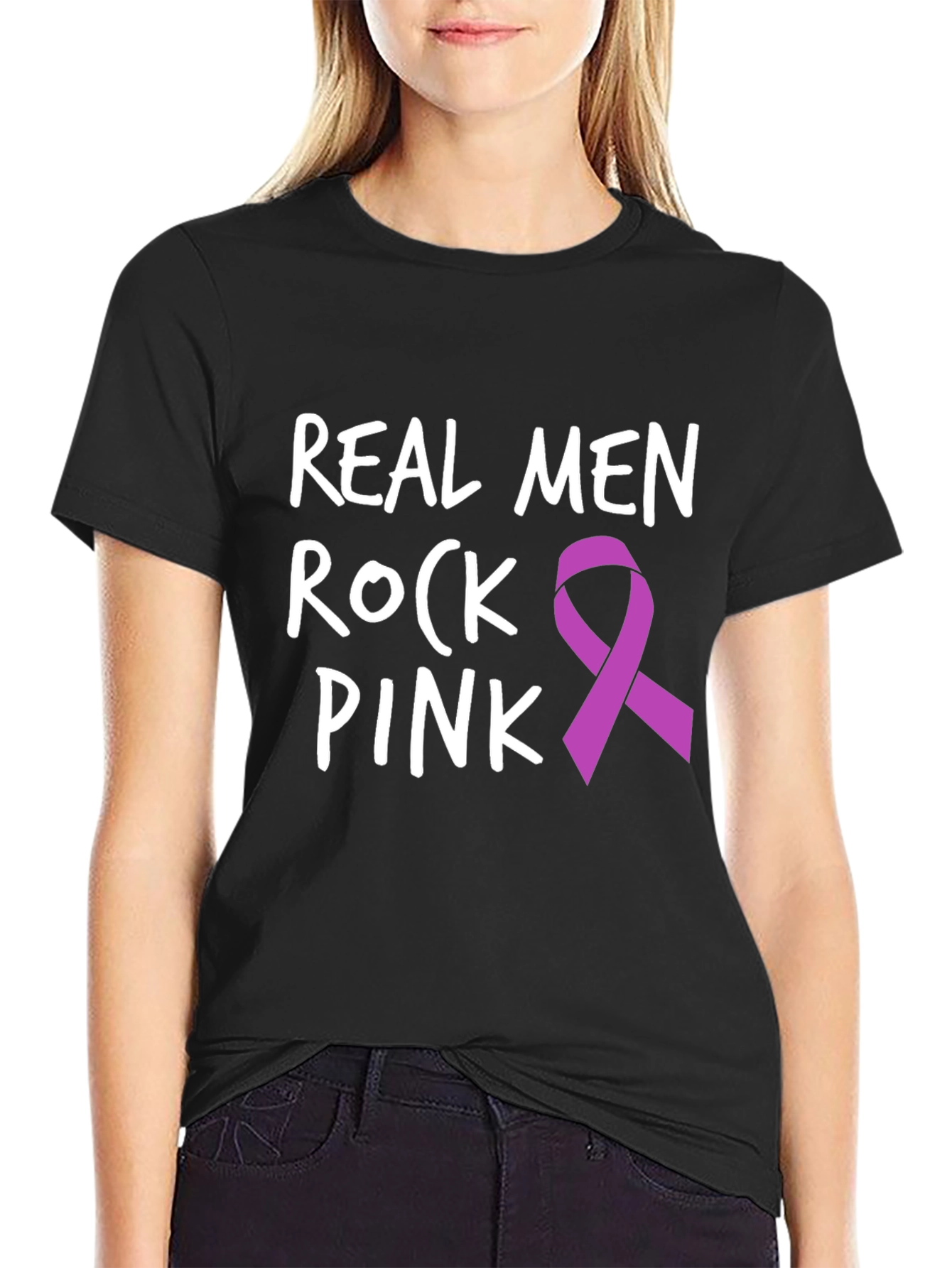Real Men Rock Pink T-Shirt - Awareness Tee