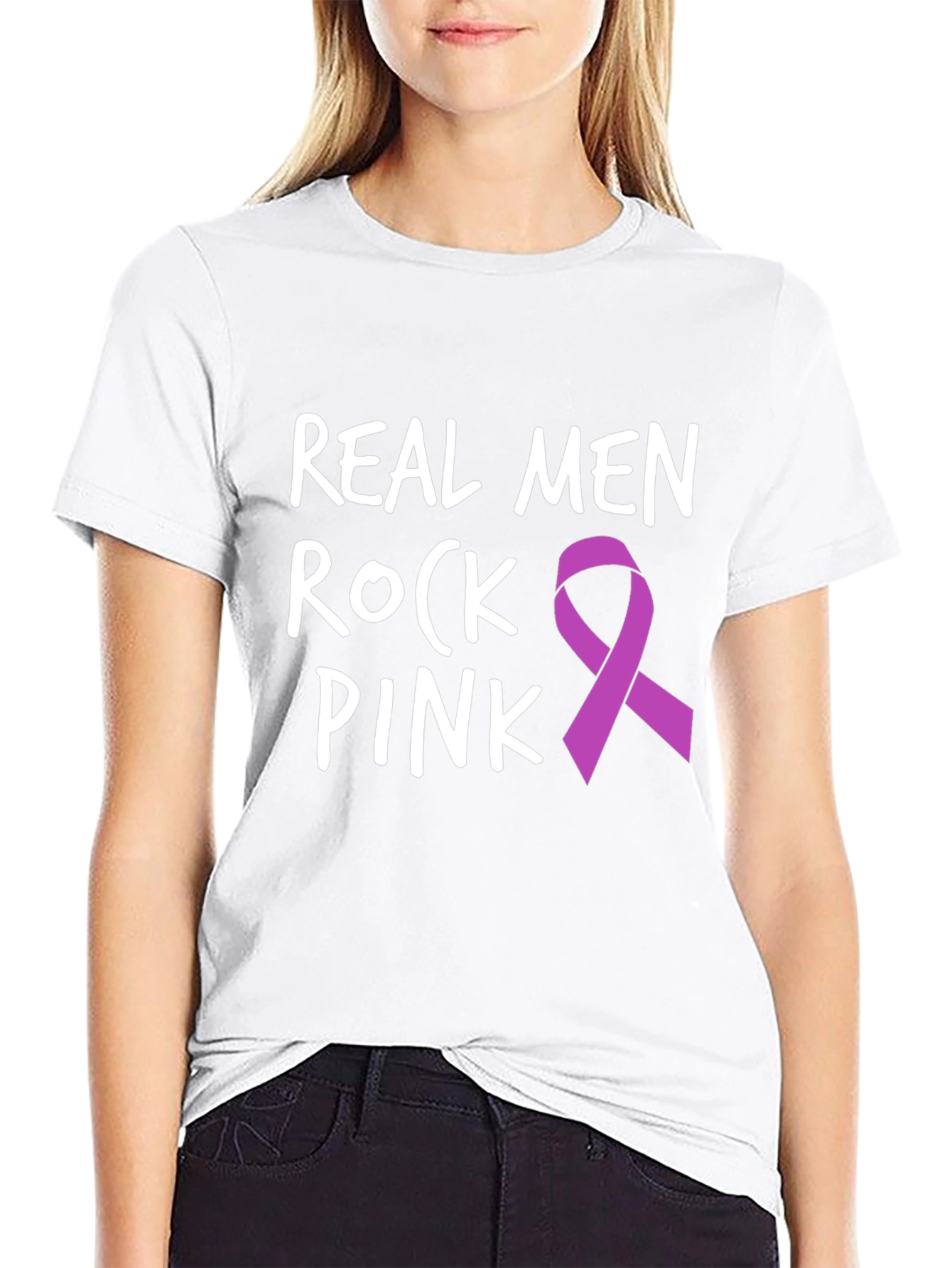 Real Men Rock Pink T-Shirt - Awareness Tee