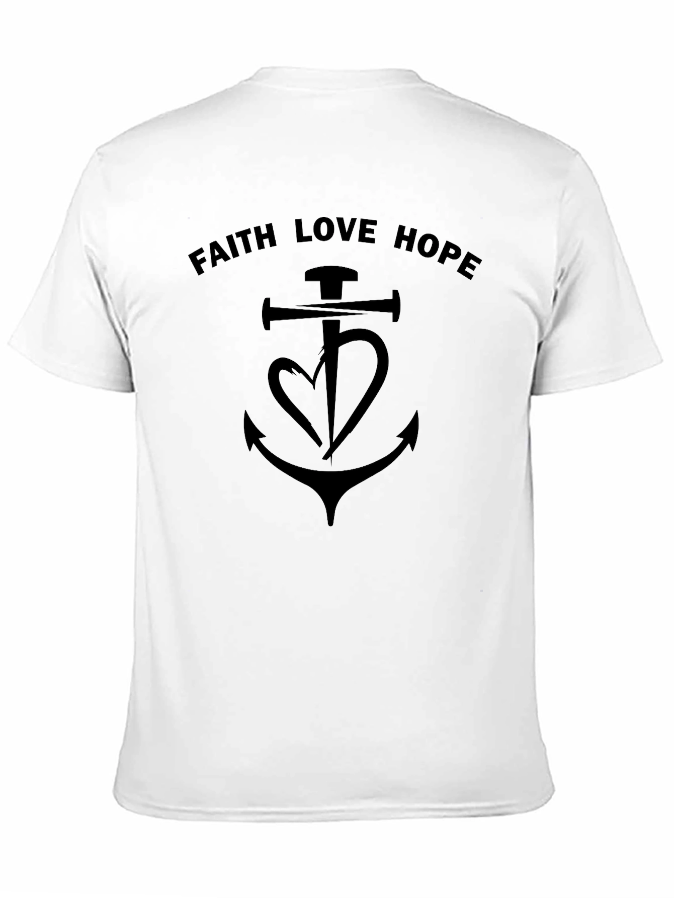 Faith Love Hope T-Shirt - Christian Anchor Design