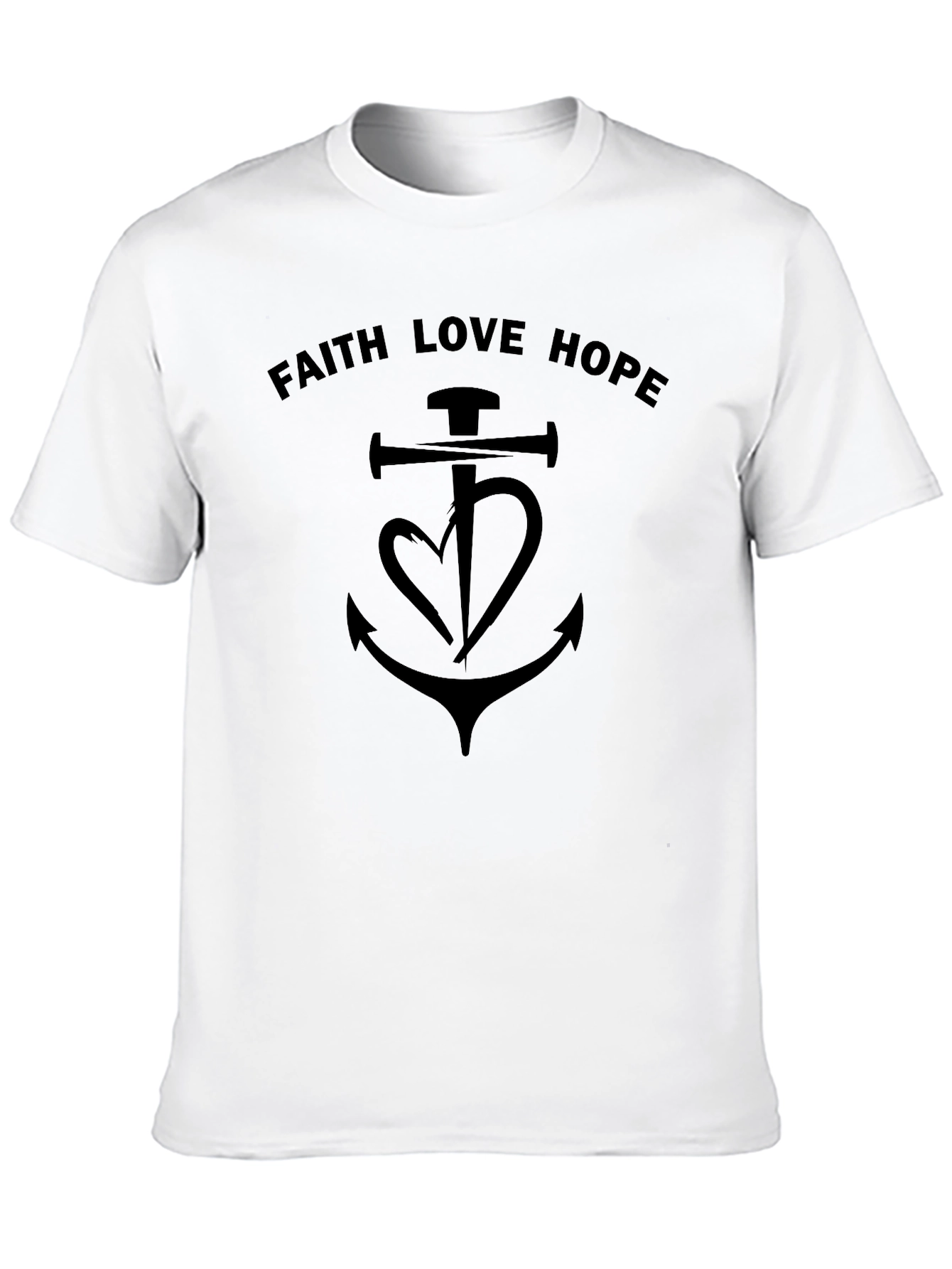 Faith Love Hope T-Shirt - Christian Anchor Design