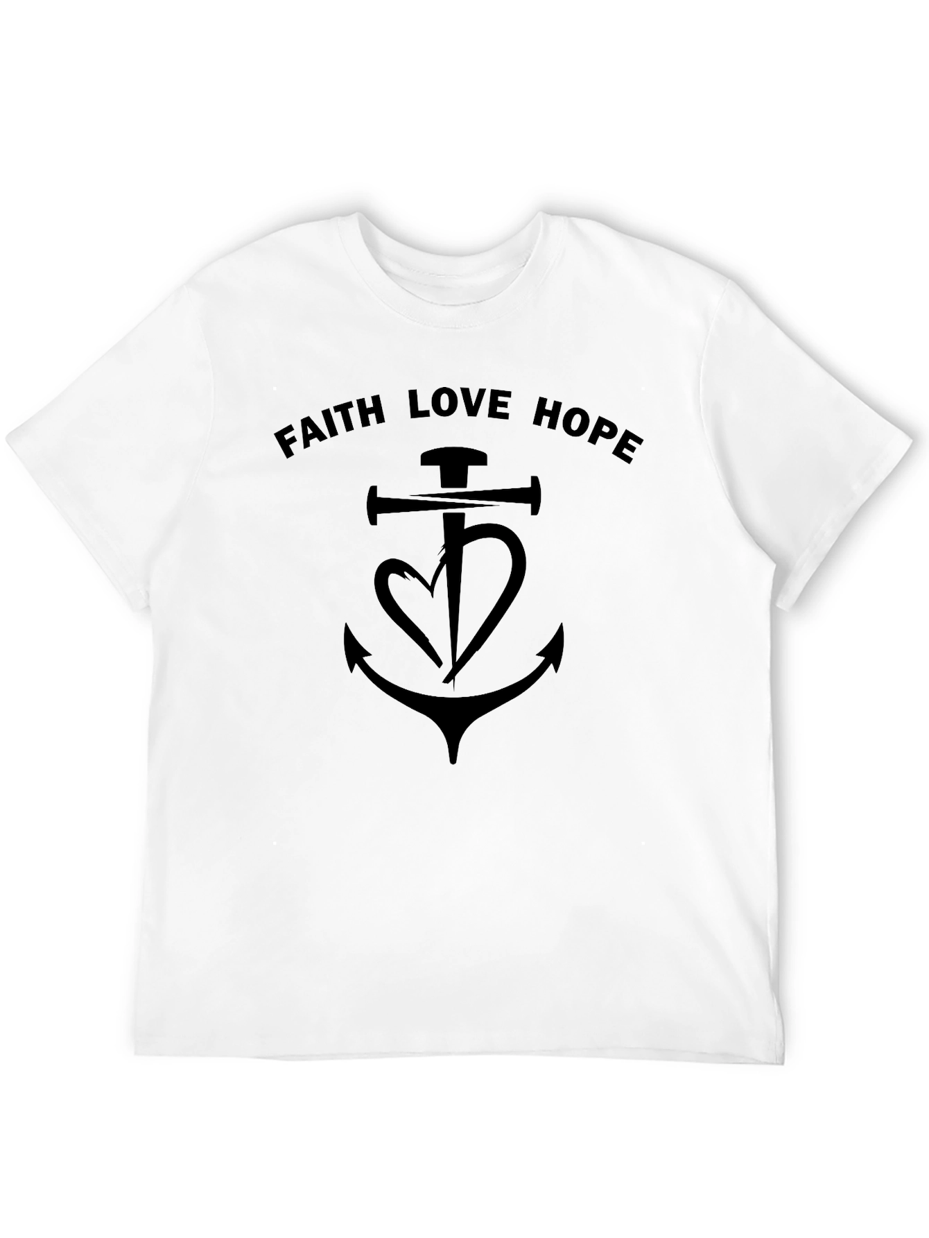 Faith Love Hope T-Shirt - Christian Anchor Design