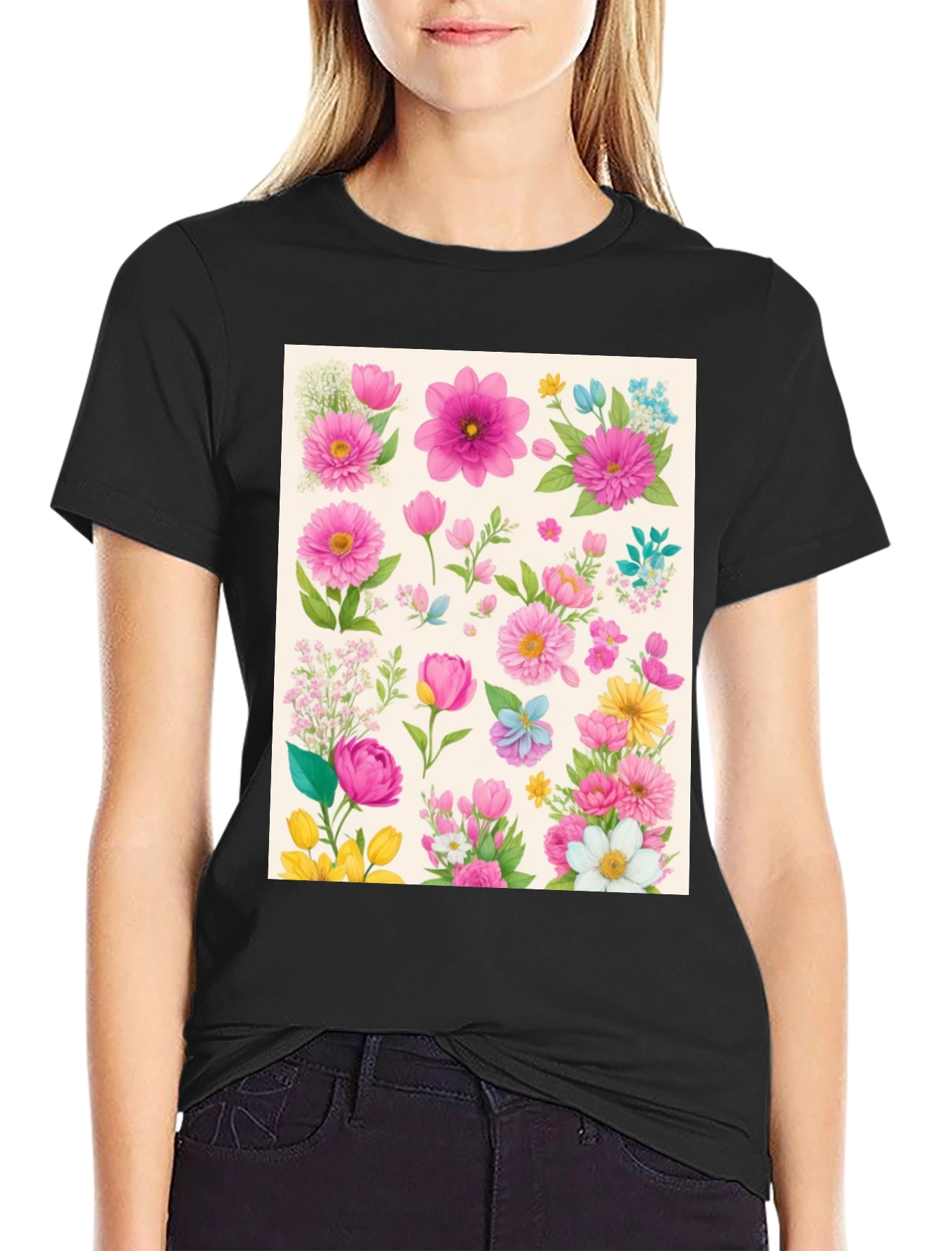 Floral Print Tee - Stylish Botanical Design
