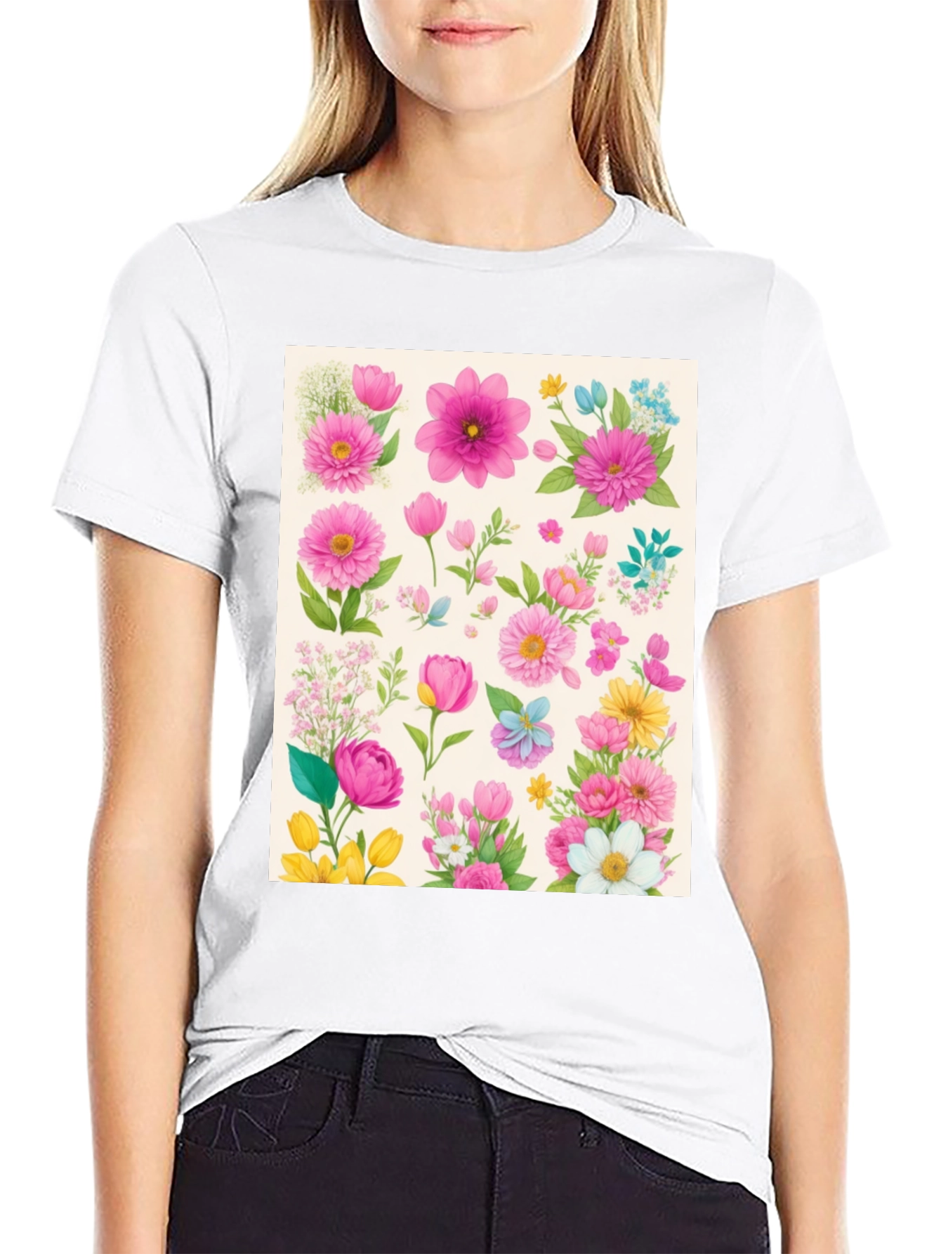 Floral Print Tee - Stylish Botanical Design
