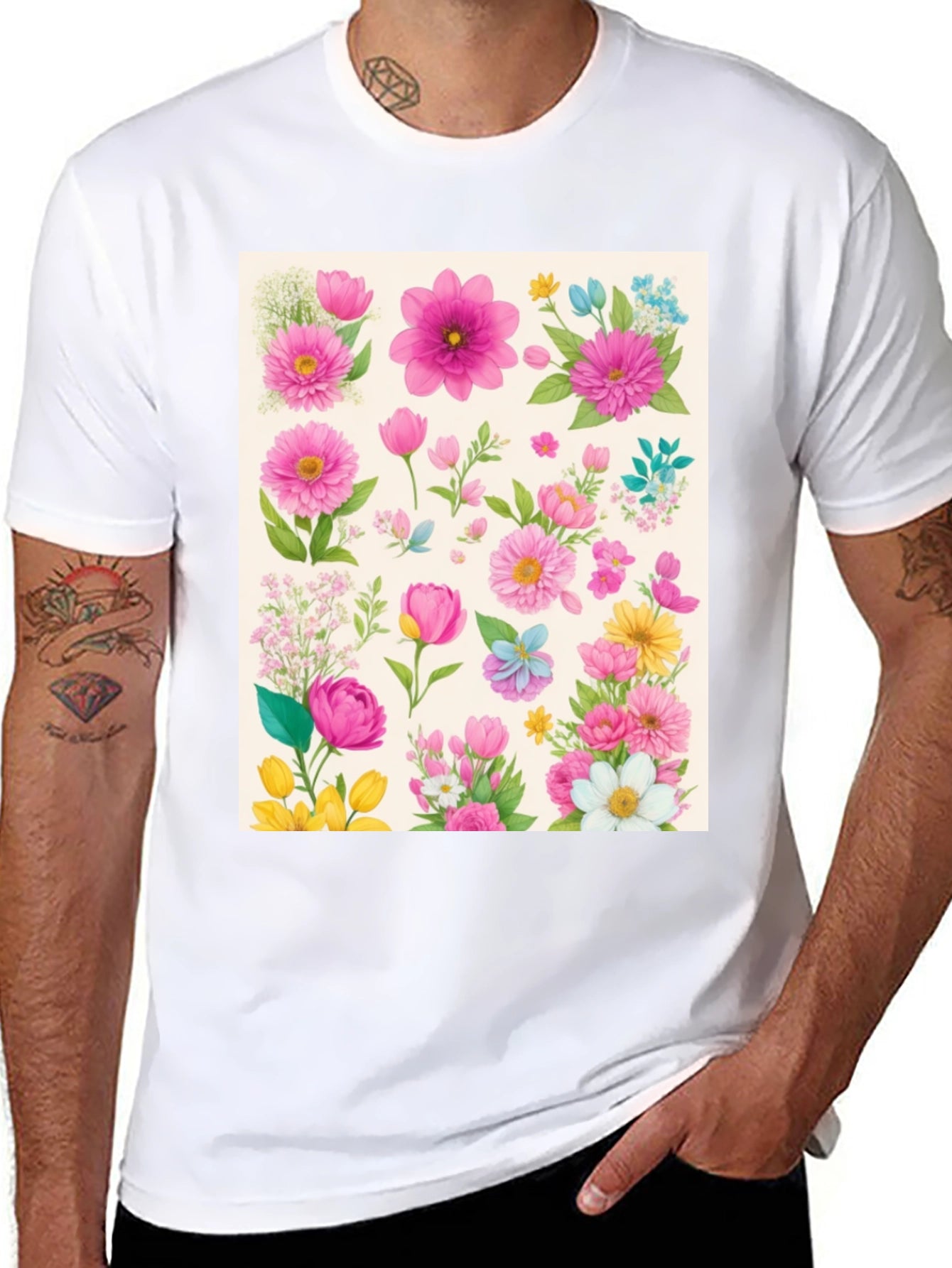 Floral Print Tee - Stylish Botanical Design