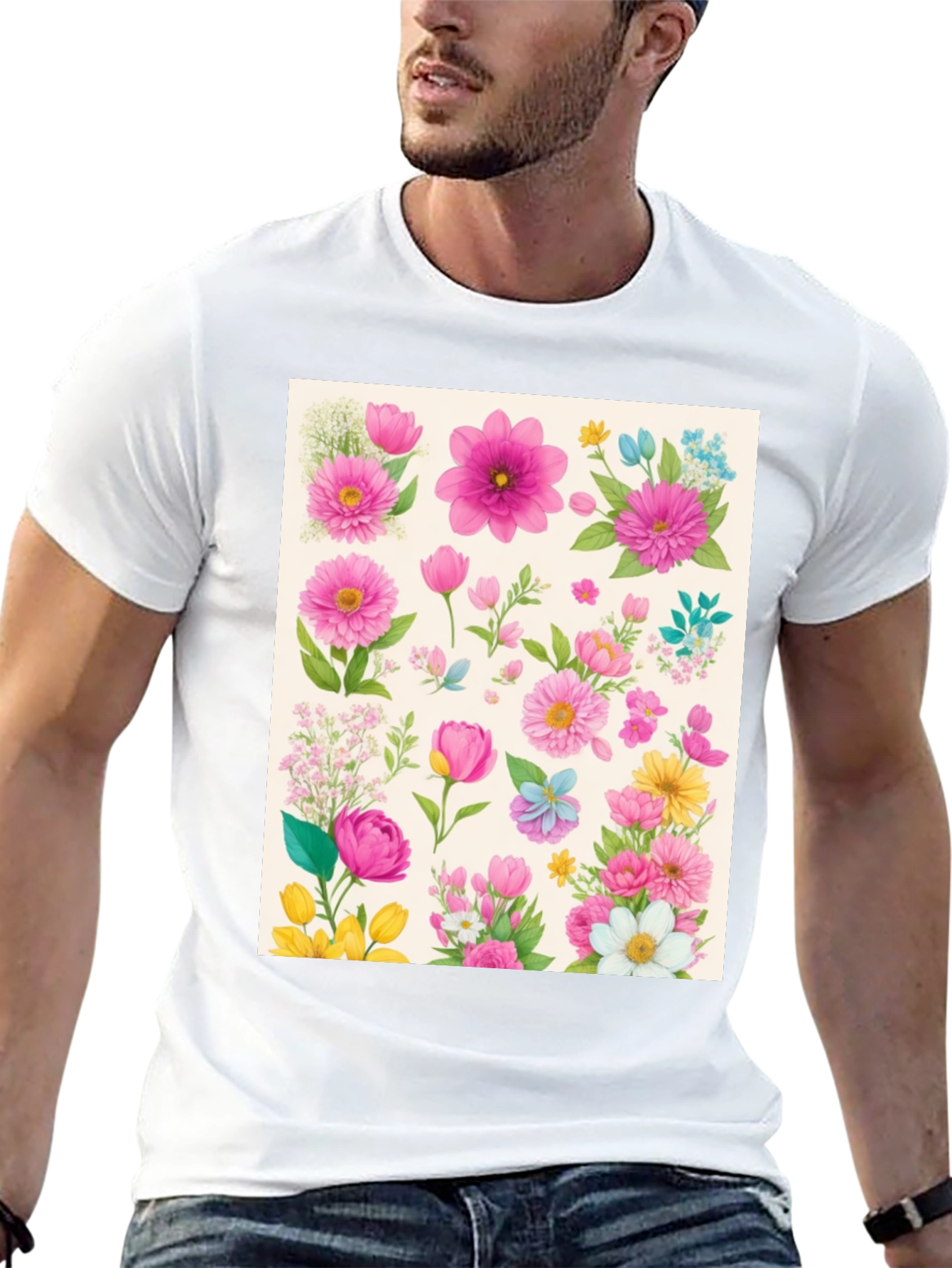 Floral Print Tee - Stylish Botanical Design