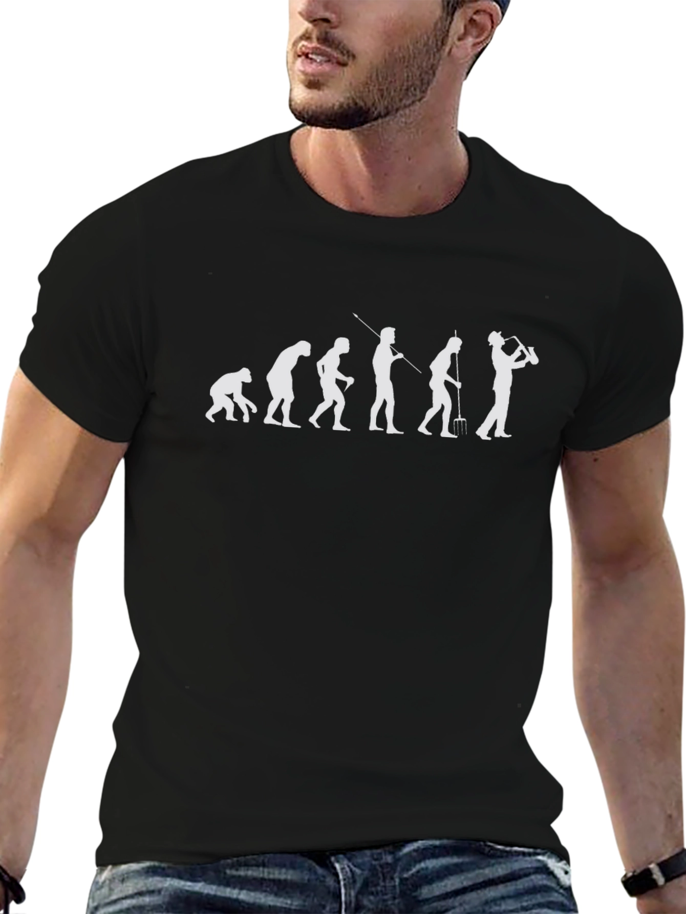 Evolution of Man to Golfer Black T-Shirt