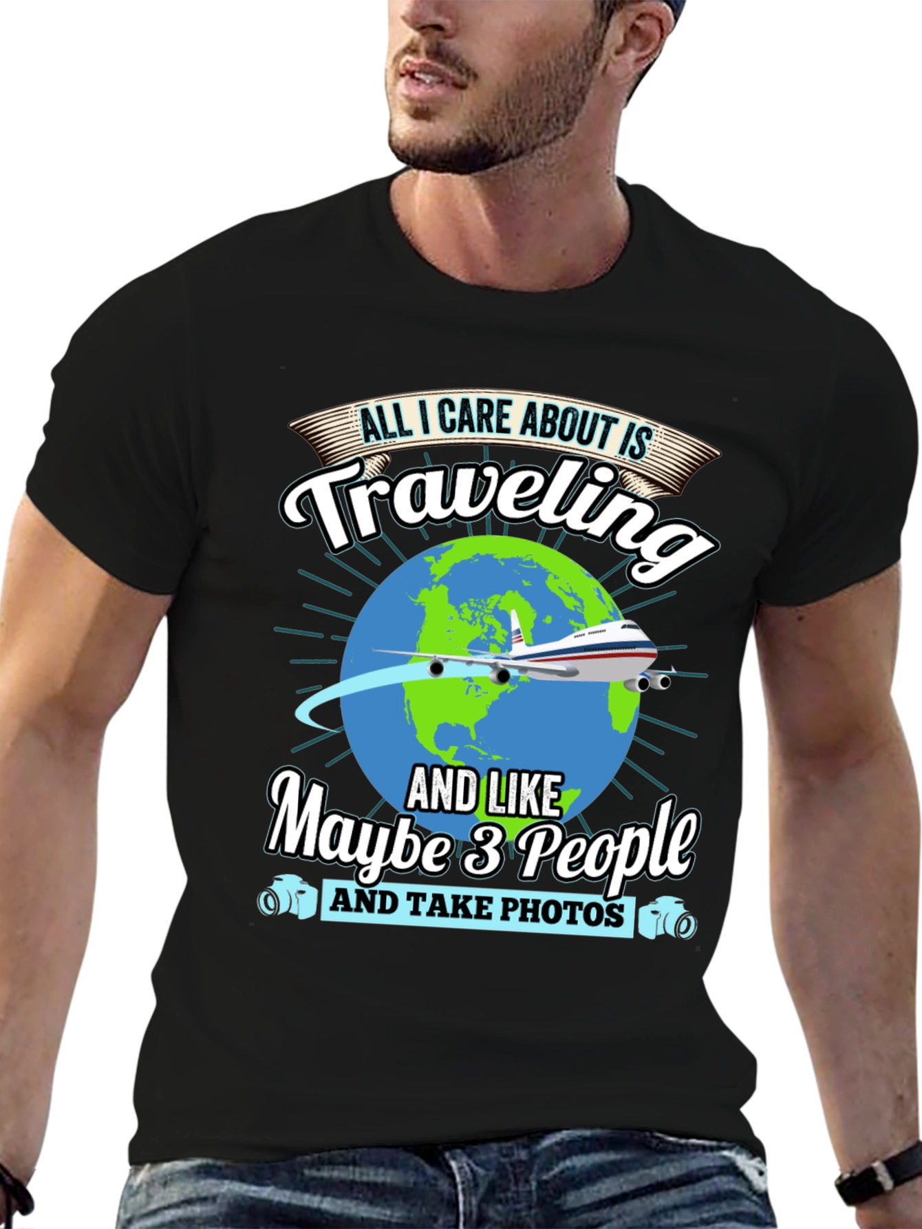 Traveling Lover Black T-Shirt