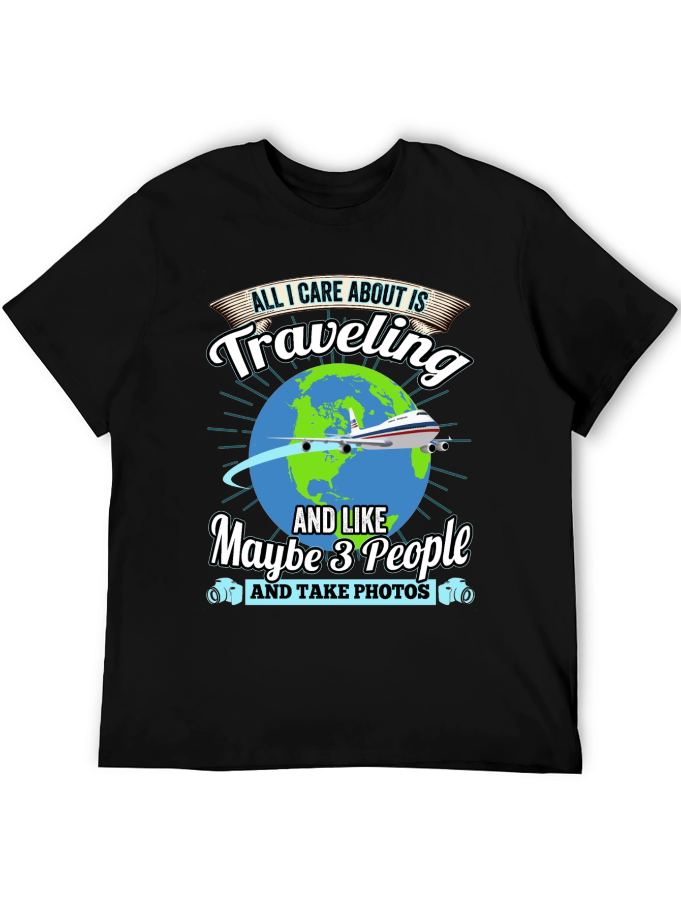 Traveling Lover Black T-Shirt