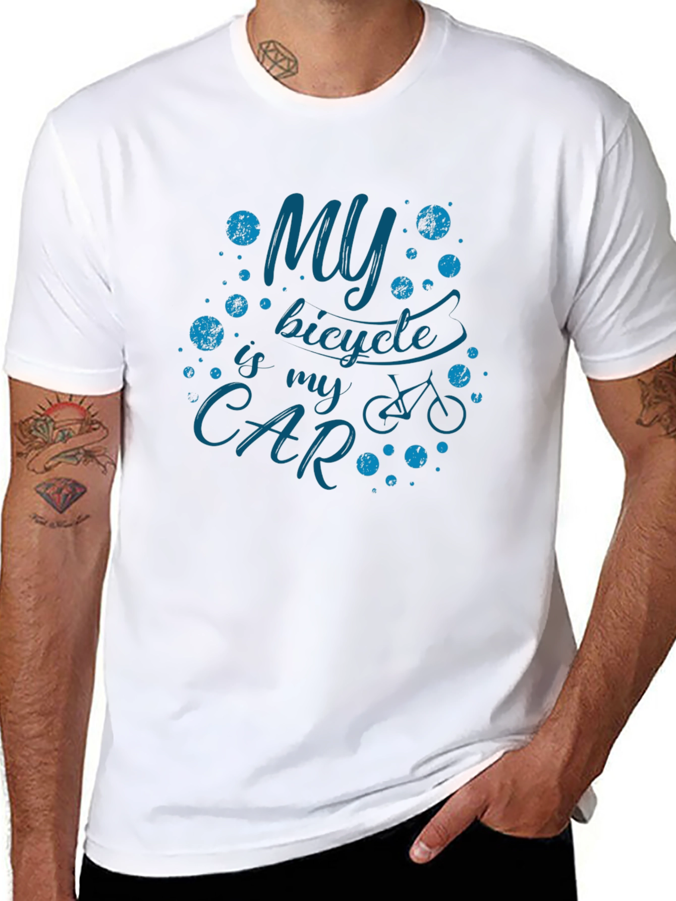 My Bicycle Is My Car Graphic T-Shirt - Black