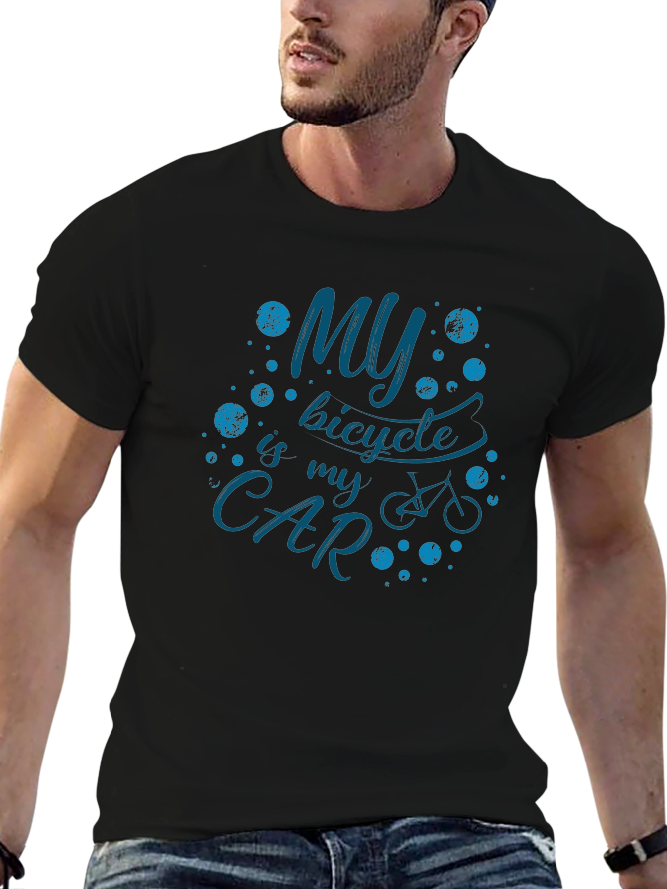 My Bicycle Is My Car Graphic T-Shirt - Black
