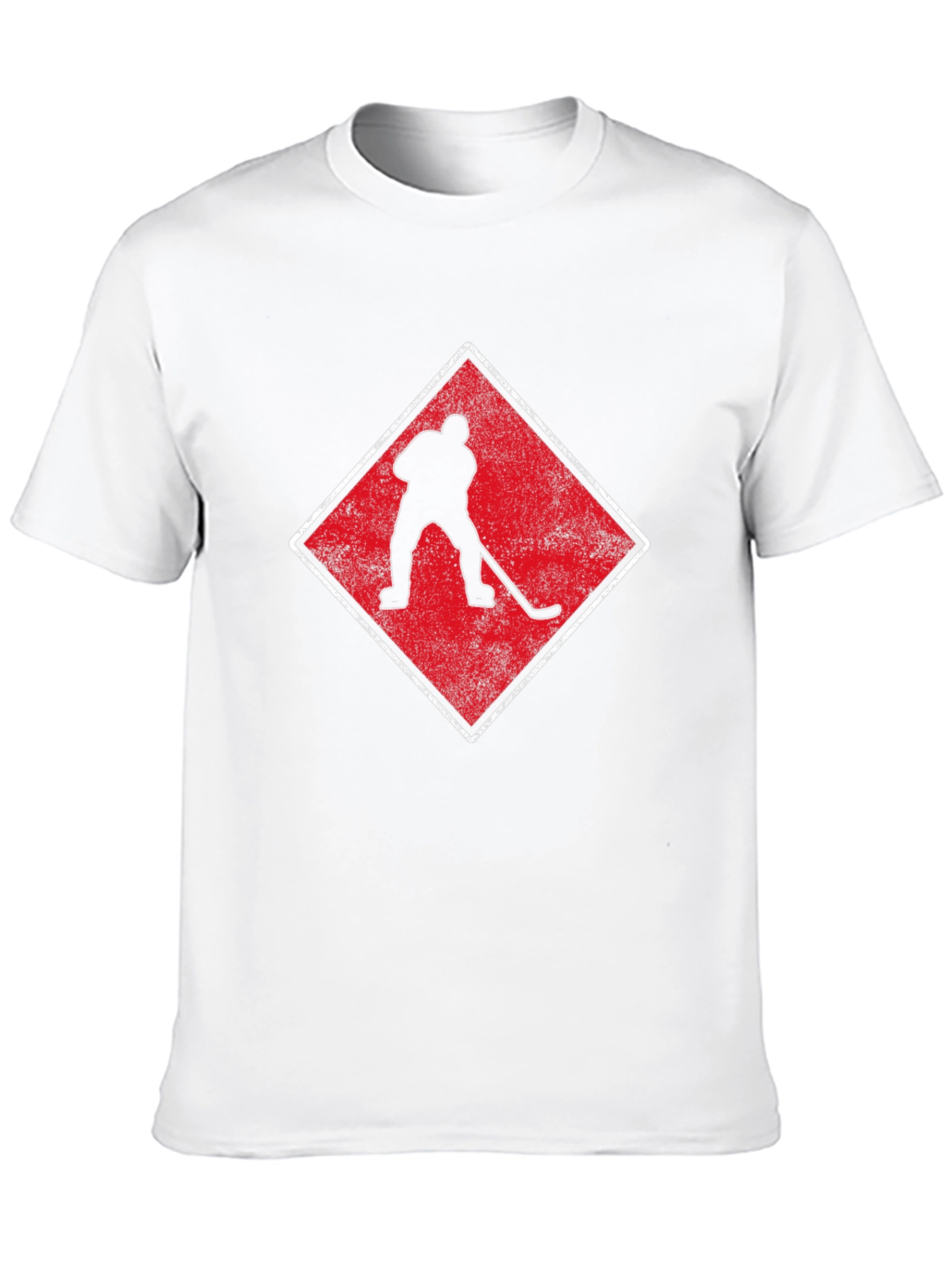 Hockey Player Graphic Tee - Black Cotton Shirt