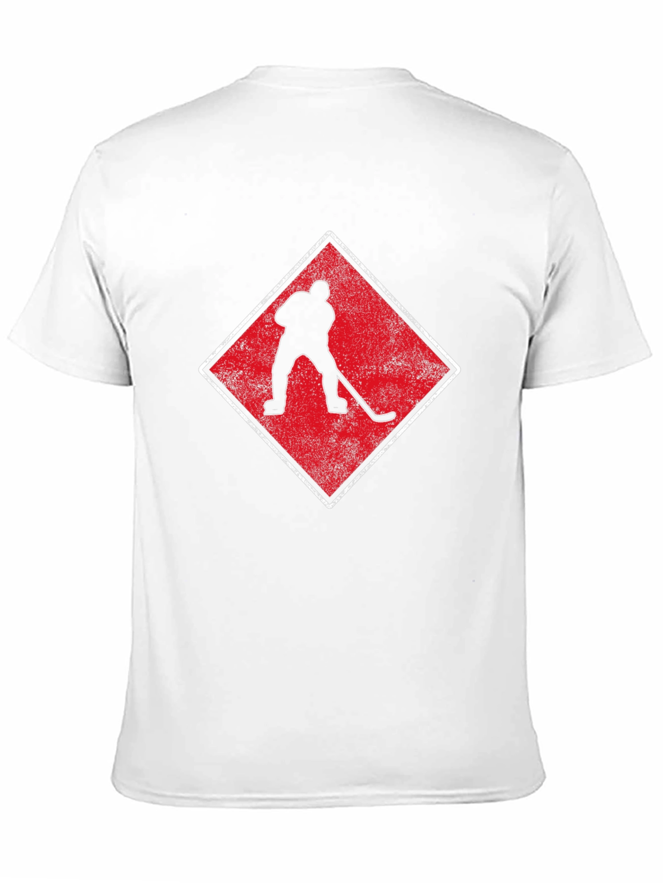 Hockey Player Graphic Tee - Black Cotton Shirt