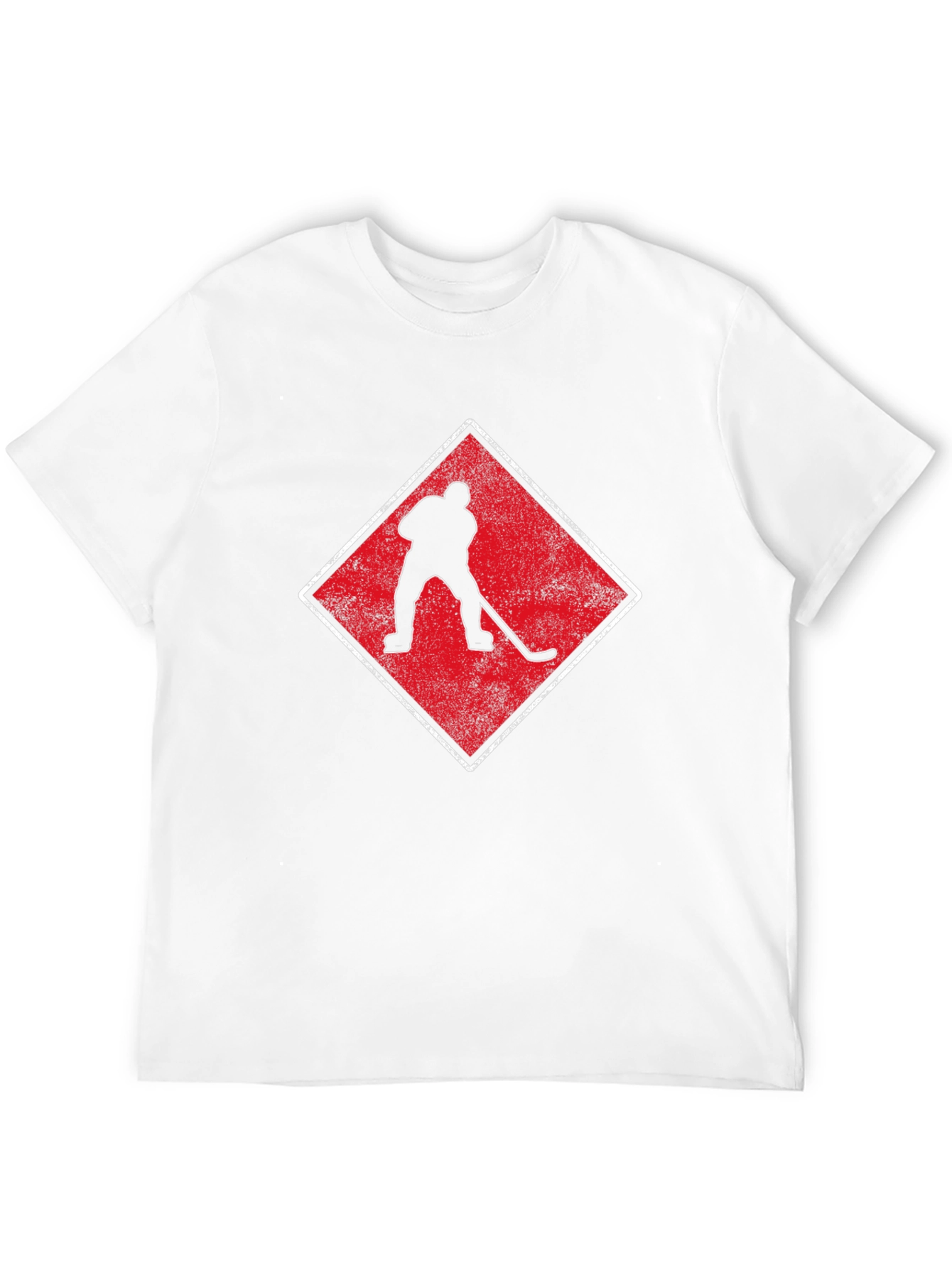 Hockey Player Graphic Tee - Black Cotton Shirt