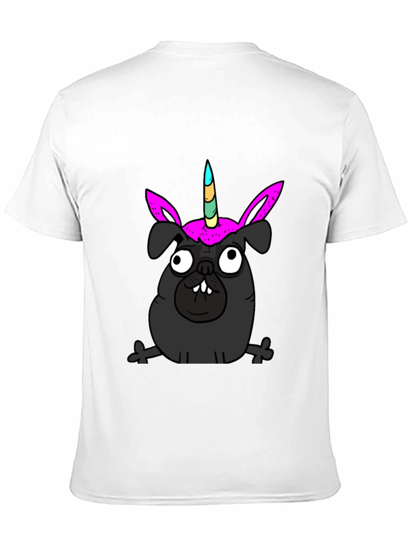 Unicorn Pug Black T-Shirt