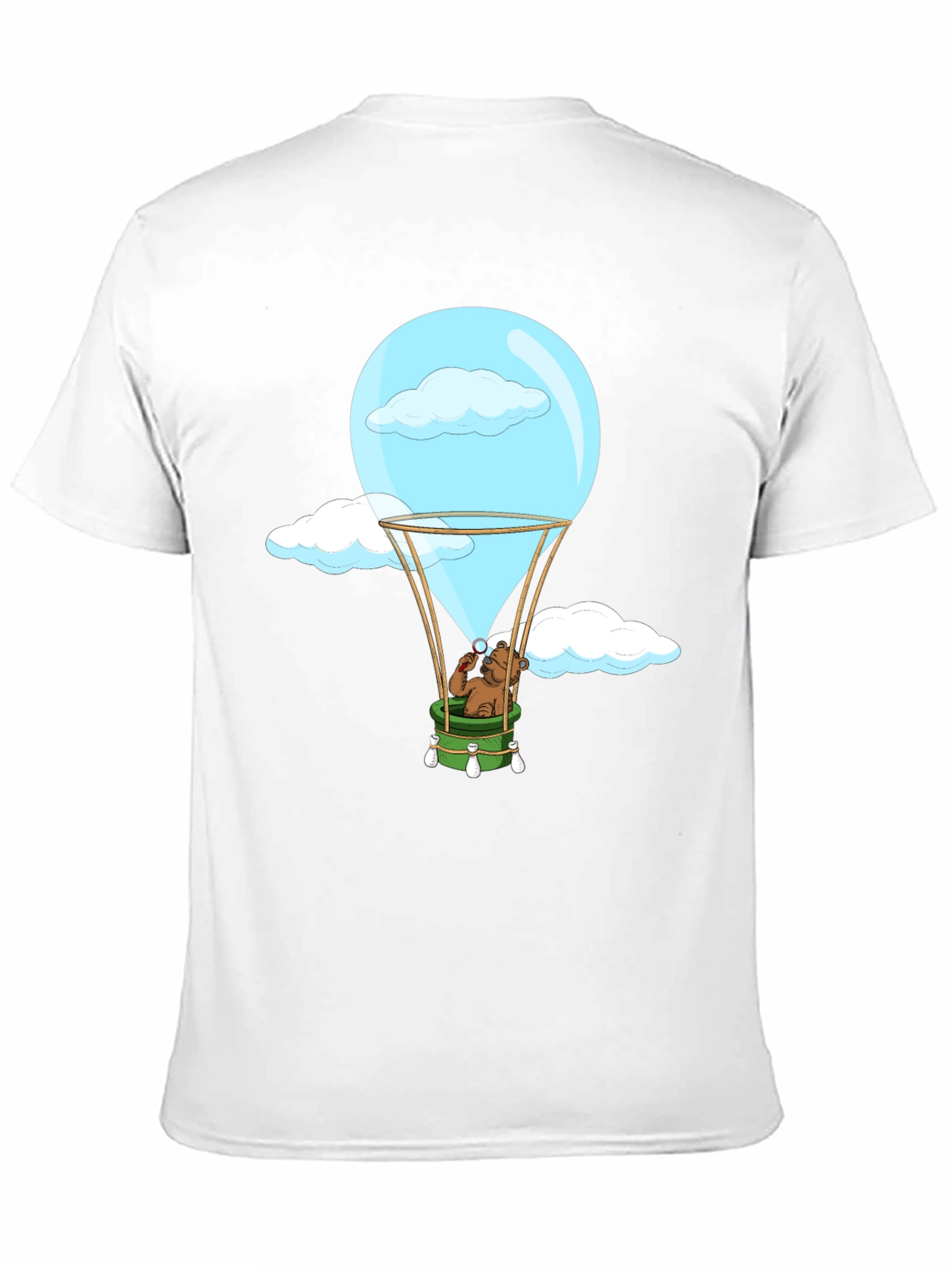 Bear Hot Air Balloon Black Graphic Tee